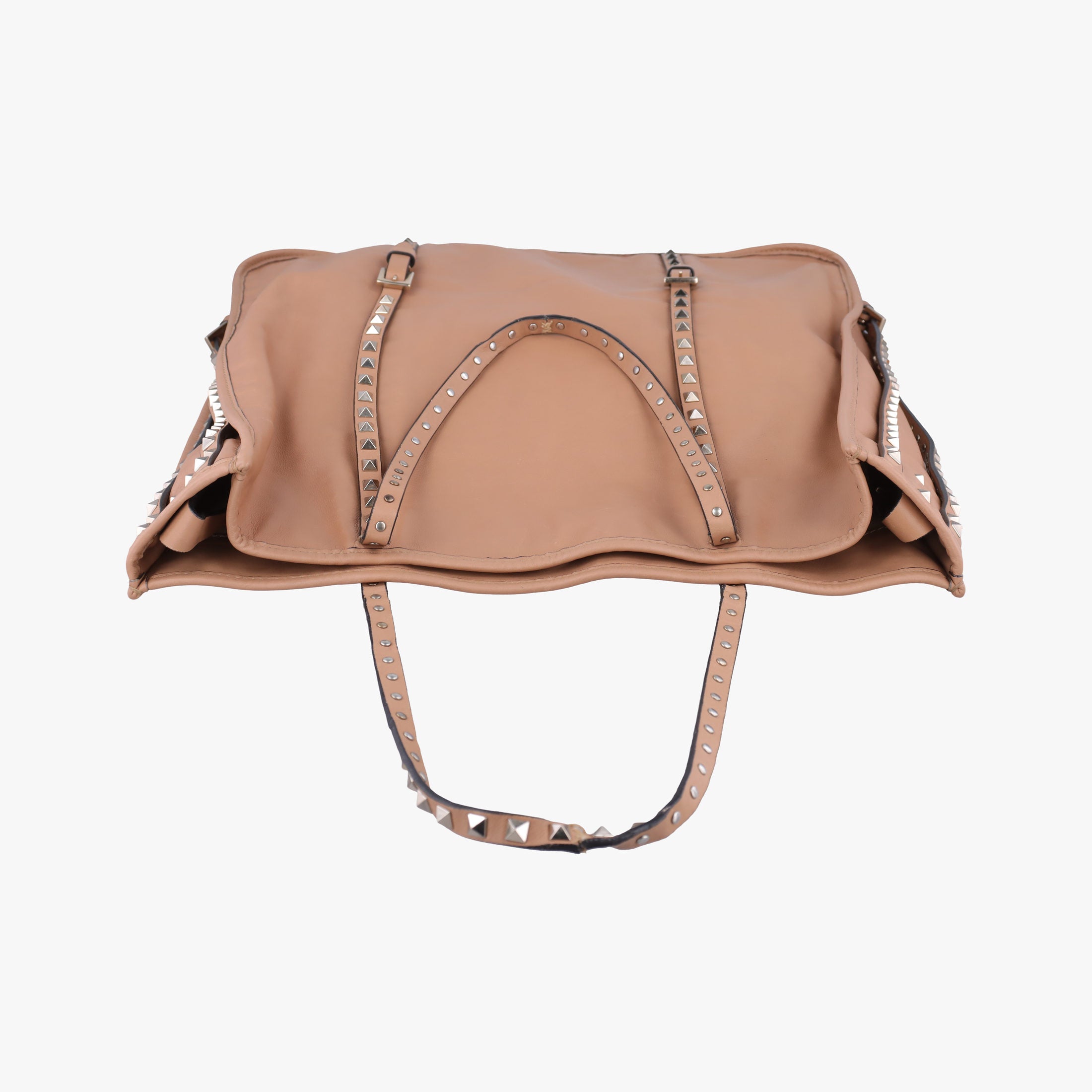 Secondhand Valentino Rockstud tote Beige Leather  handbag | stylenewstar