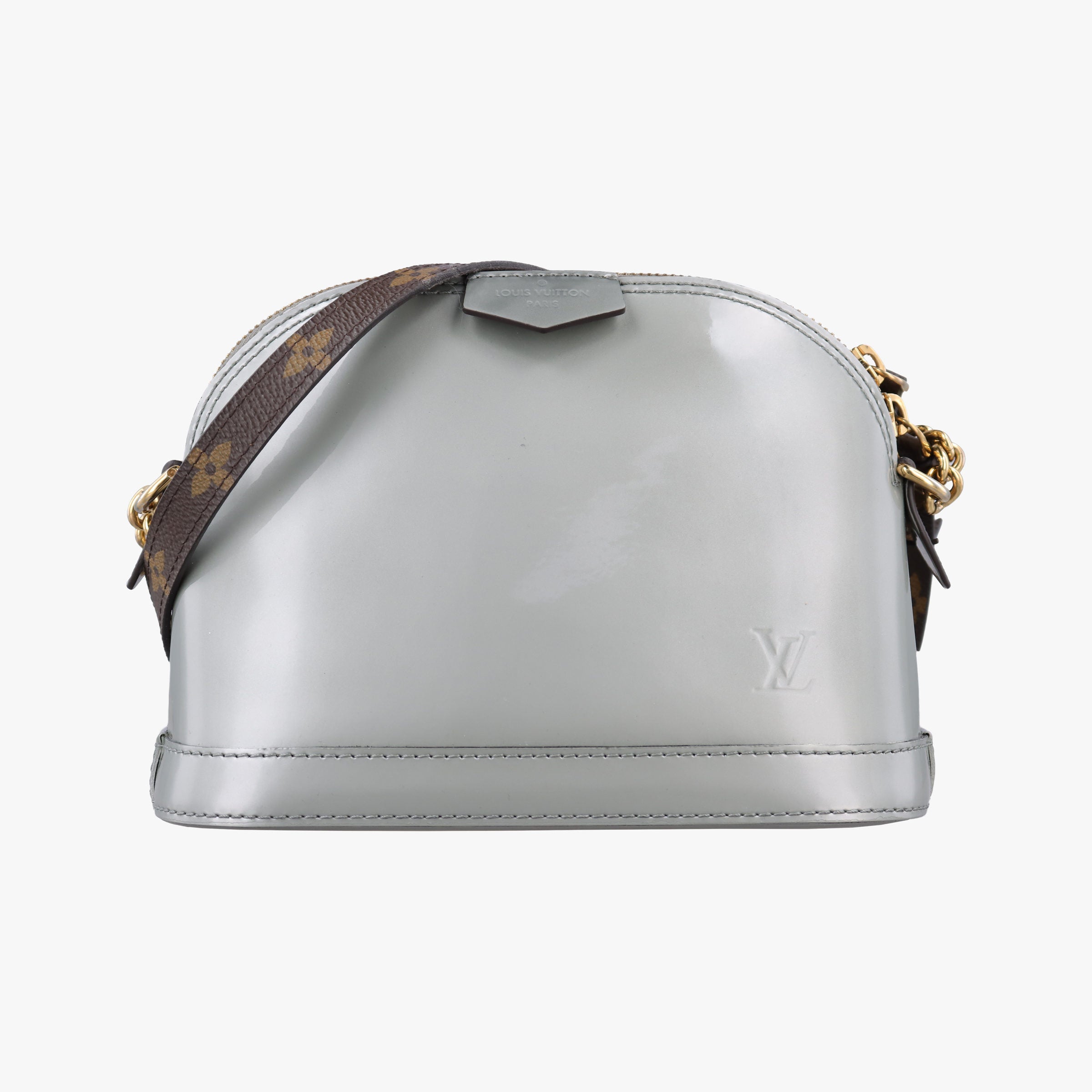 Pre-owned Louis Vuitton Alma mini chain Silver Vernis M52748 shoulderbag | stylenewstar