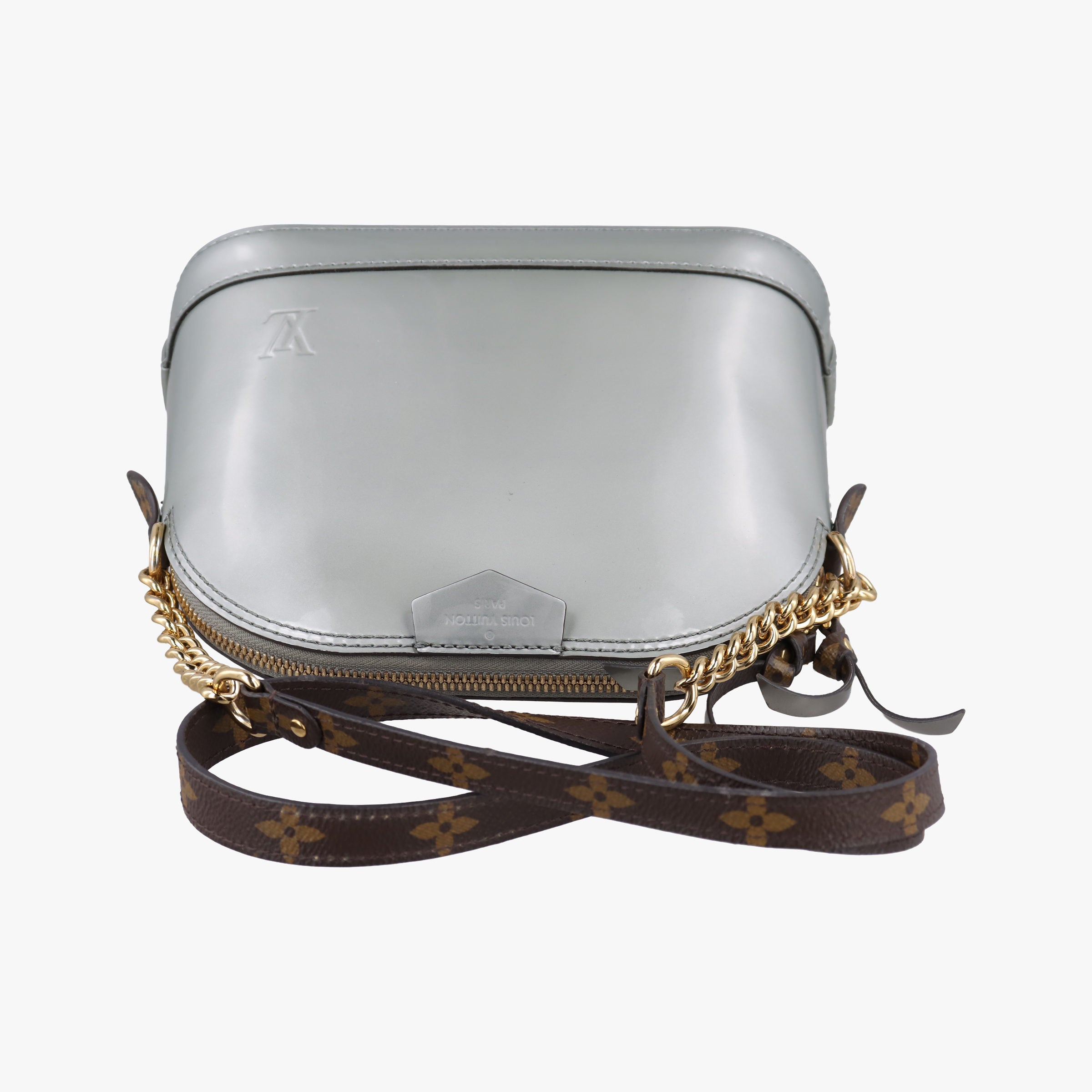 Pre-owned Louis Vuitton Alma mini chain Silver Vernis M52748 shoulderbag | stylenewstar