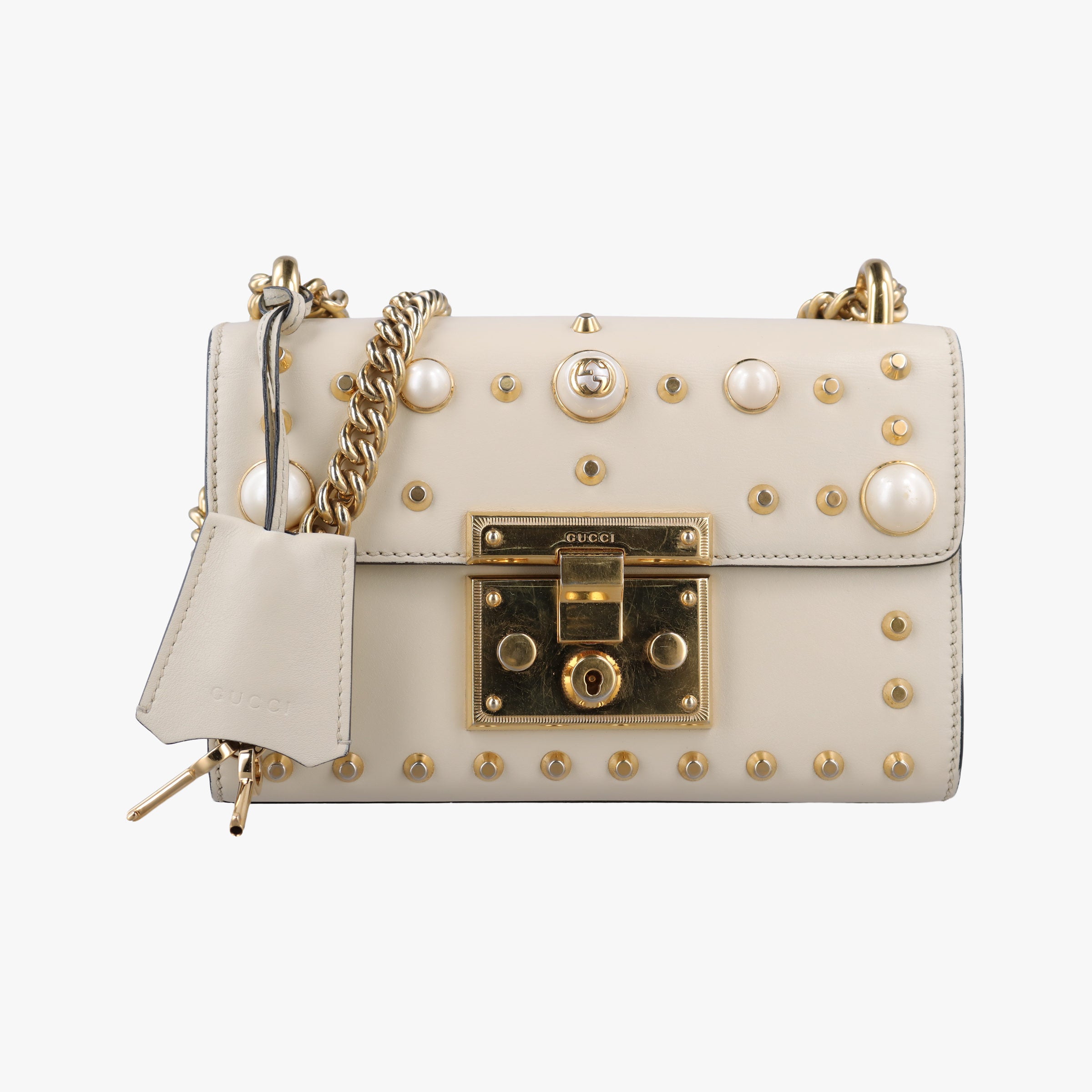Pre-owned Gucci Padlock White Leather 432182 shoulderbag | stylenewstar