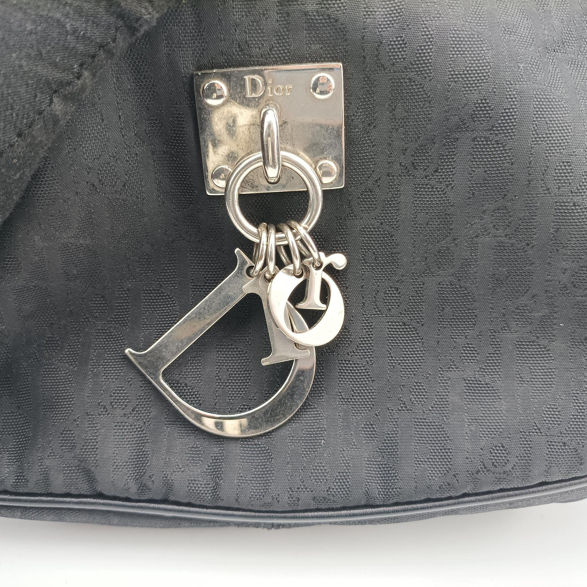 Secondhand Christian Dior Lovely Trotter Black Nylon×Leather  shoulderbag | stylenewstar