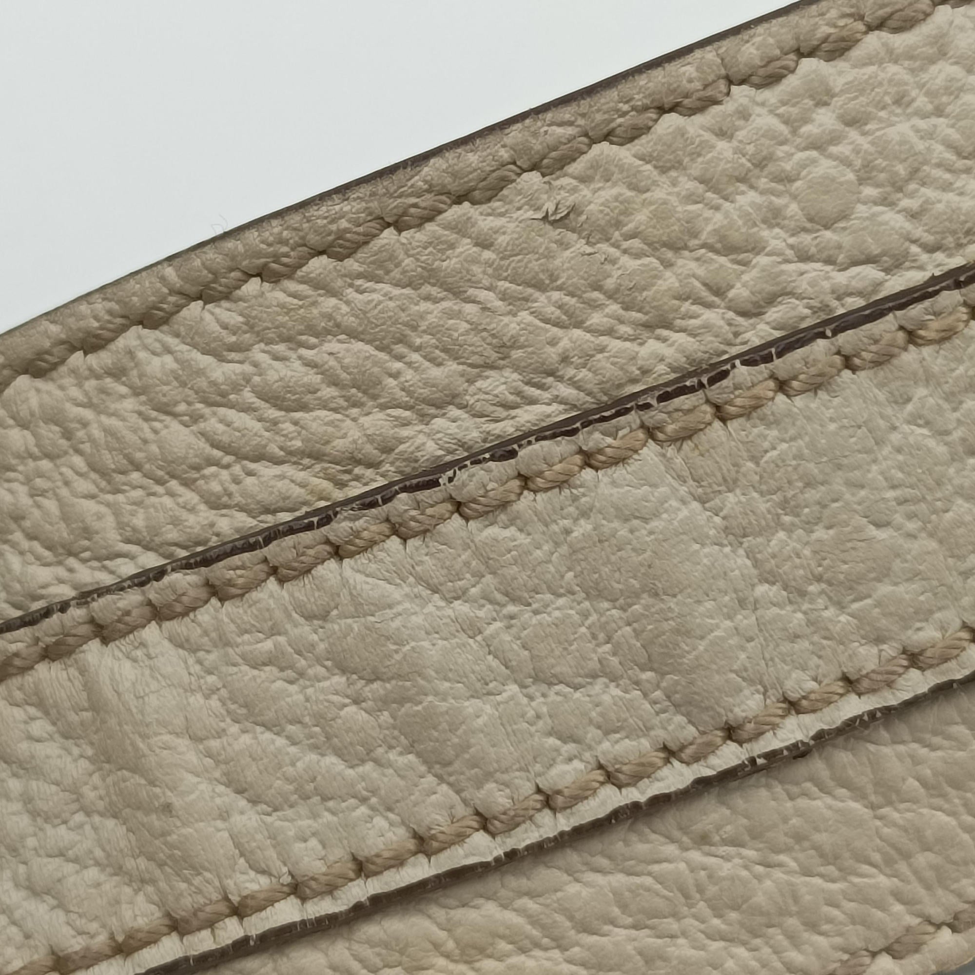 Pre-owned Gucci Bamboo Ring Hobo White Leather 211519 handbag | stylenewstar