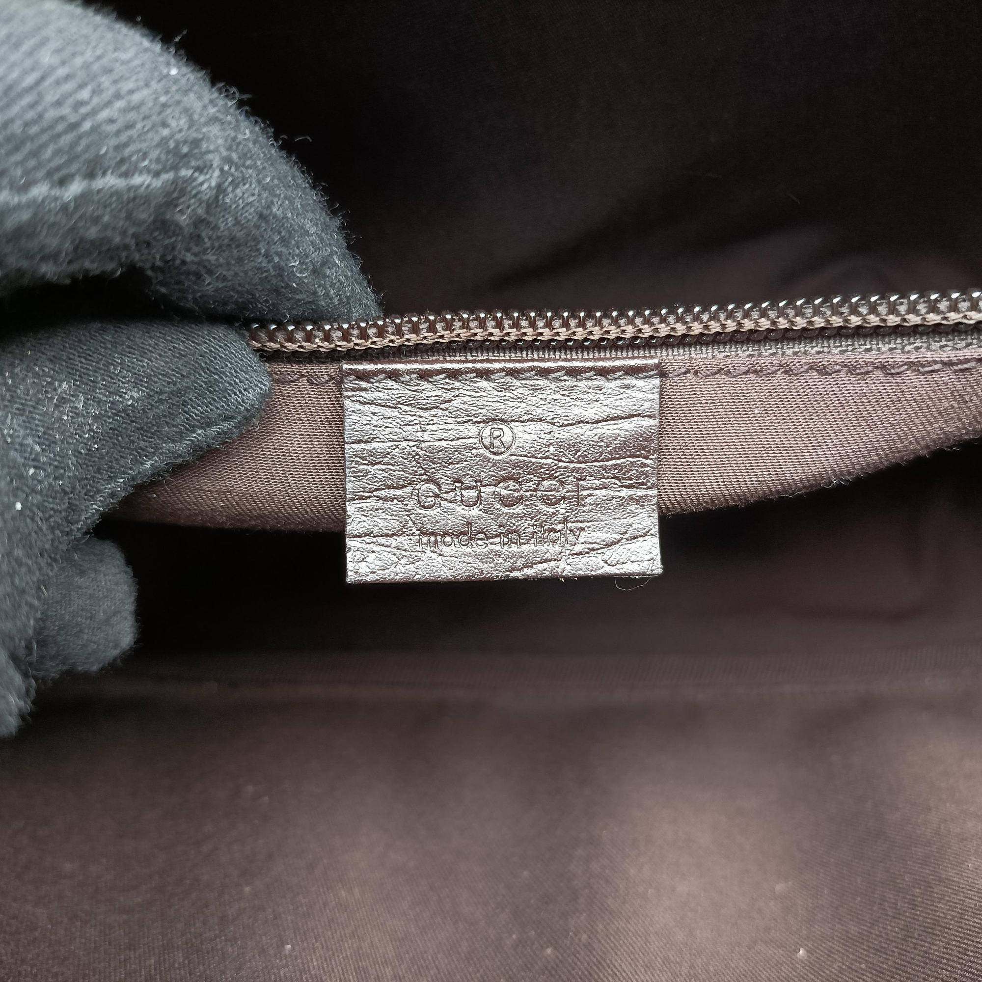 Pre-owned Gucci GG Plus Brownxbeige PVC coated canvasxLeather 114531 shoulderbag | stylenewstar
