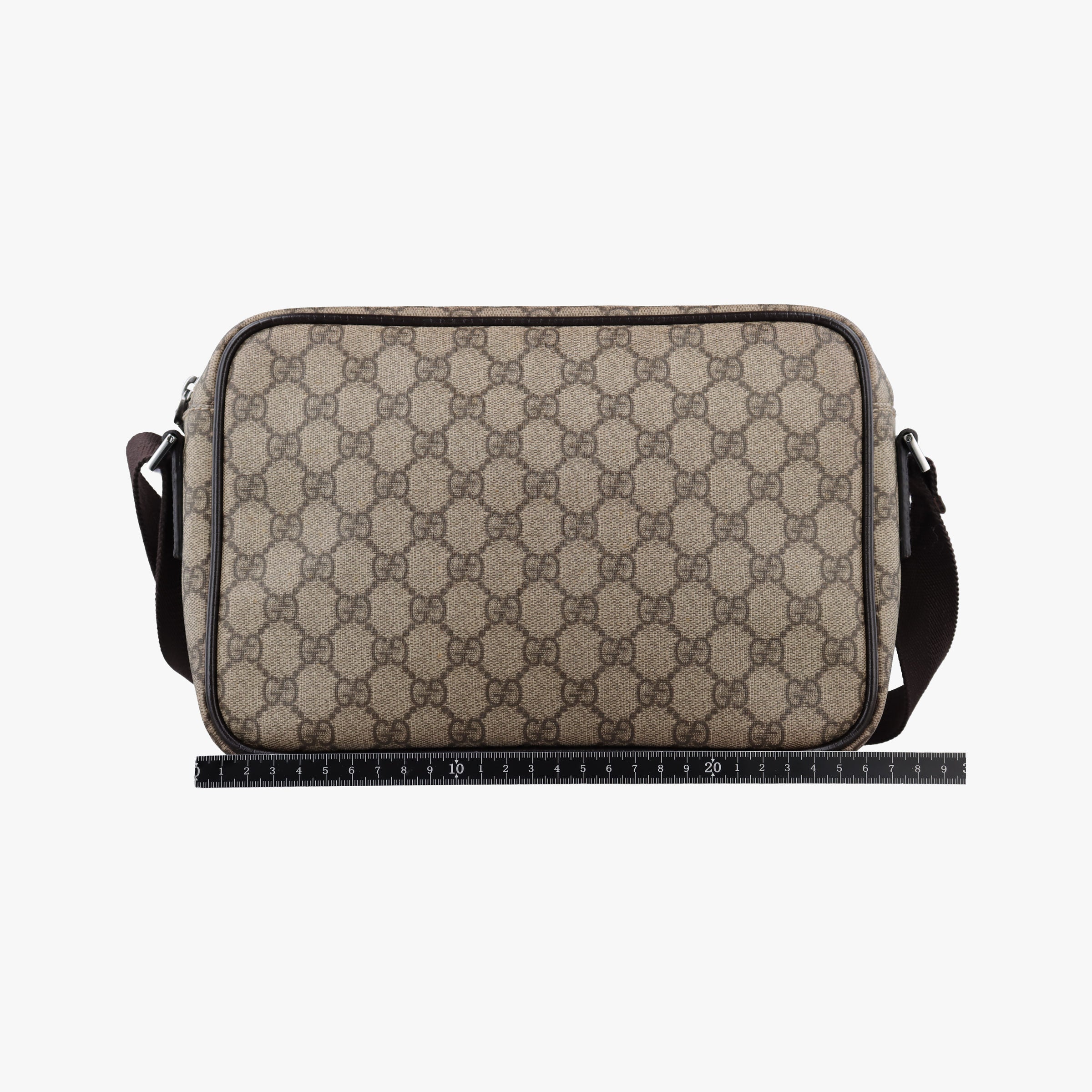 Pre-owned Gucci GG Plus Brownxbeige PVC coated canvasxLeather 114531 shoulderbag | stylenewstar
