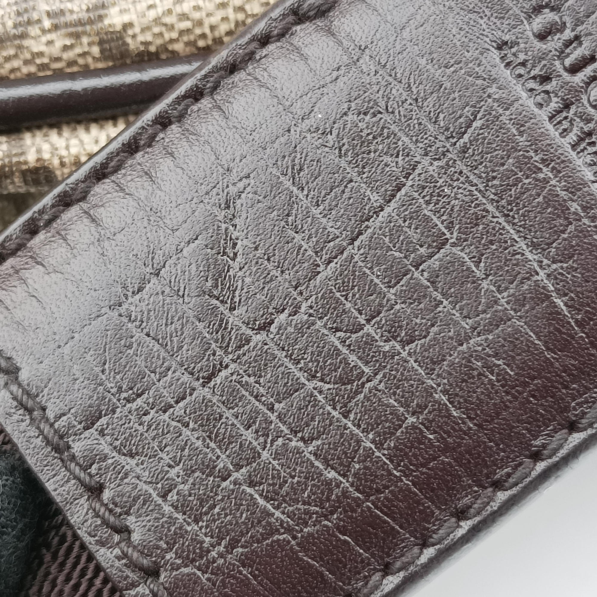 Pre-owned Gucci GG Plus Brownxbeige PVC coated canvasxLeather 114531 shoulderbag | stylenewstar