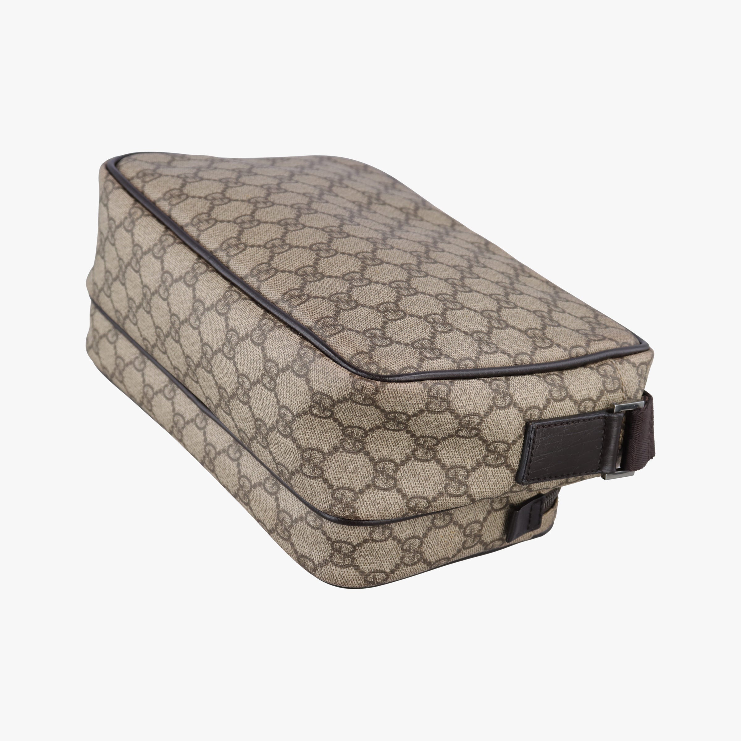 Pre-owned Gucci GG Plus Brownxbeige PVC coated canvasxLeather 114531 shoulderbag | stylenewstar