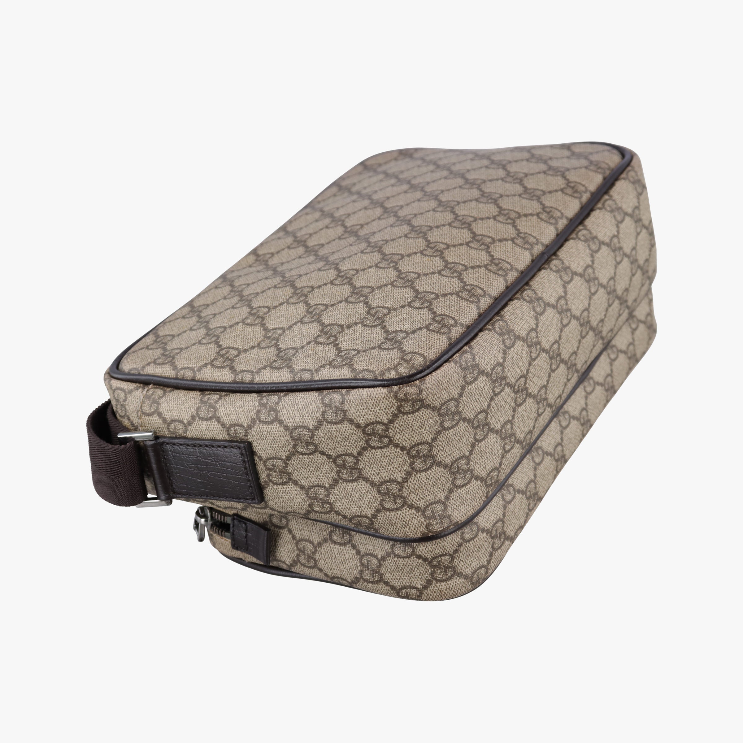 Pre-owned Gucci GG Plus Brownxbeige PVC coated canvasxLeather 114531 shoulderbag | stylenewstar