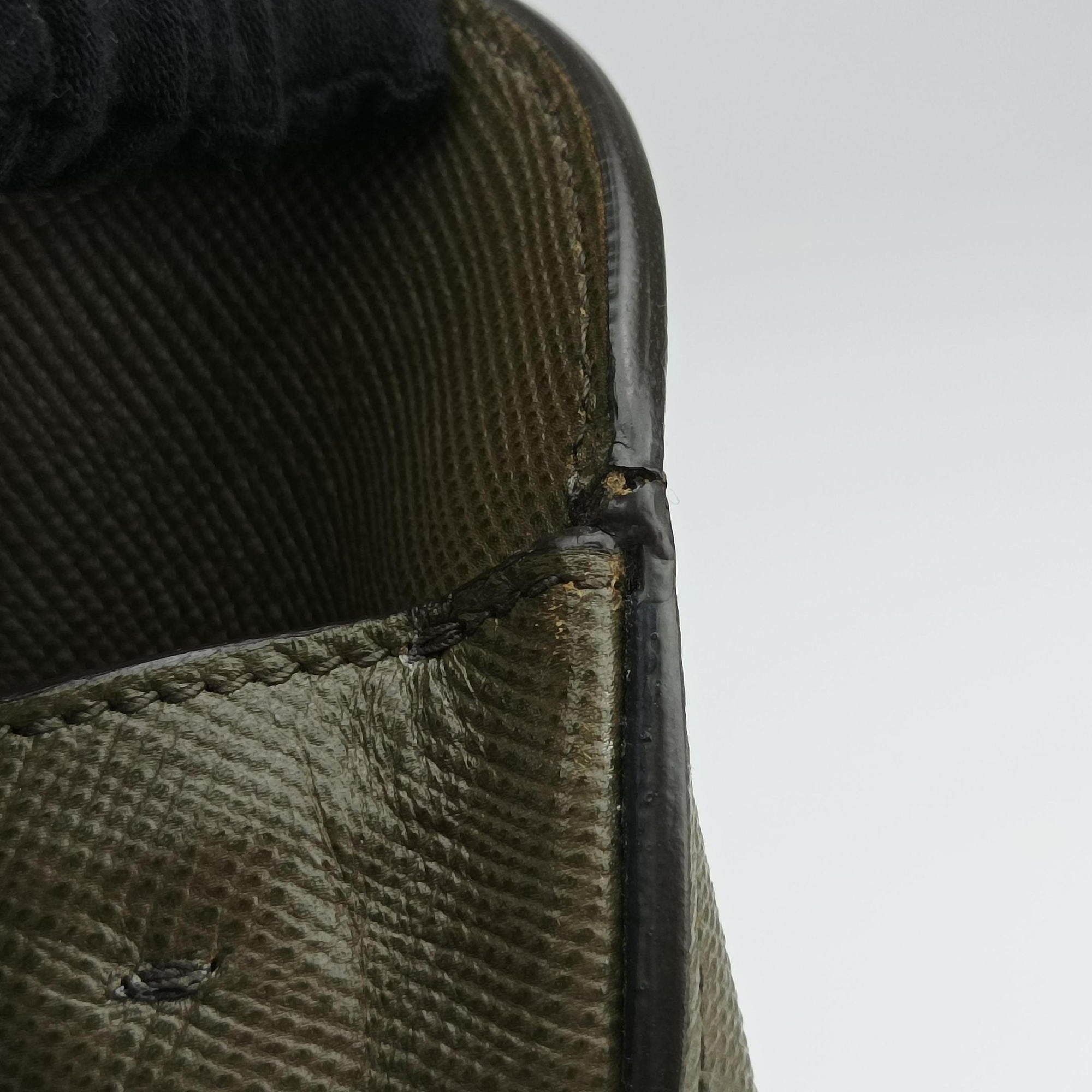 Pre-owned Prada Cuir Open Promenade Satchel Green SAFFIANO Leather  shoulderbag | stylenewstar