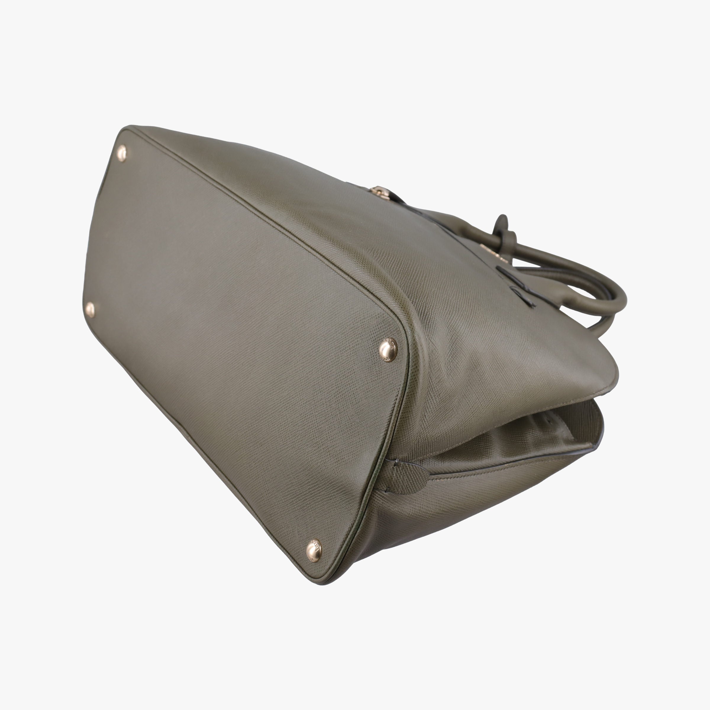 Pre-owned Prada Cuir Open Promenade Satchel Green SAFFIANO Leather  shoulderbag | stylenewstar
