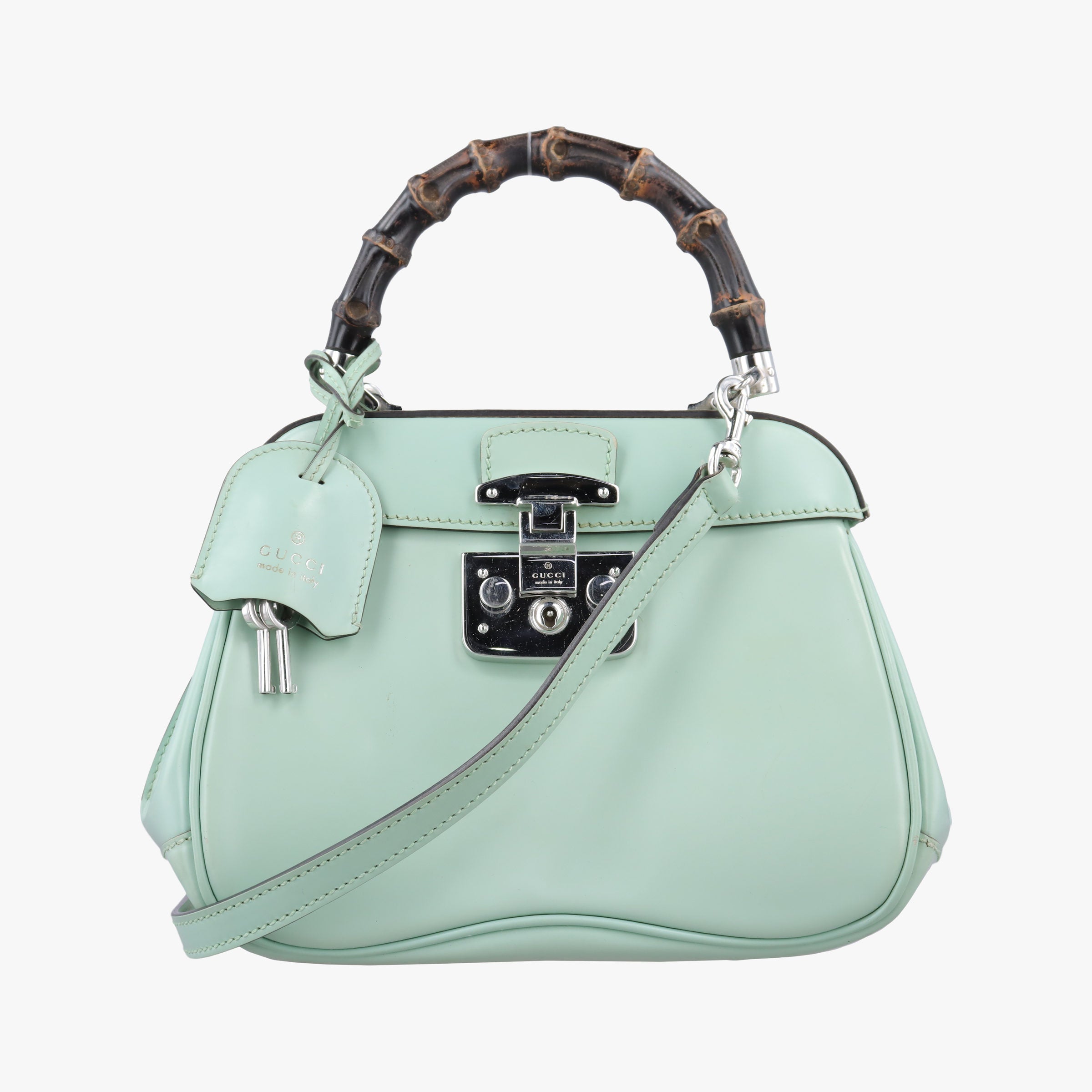 Pre-owned Gucci Bamboo Green Leather 353522 shoulderbag | stylenewstar