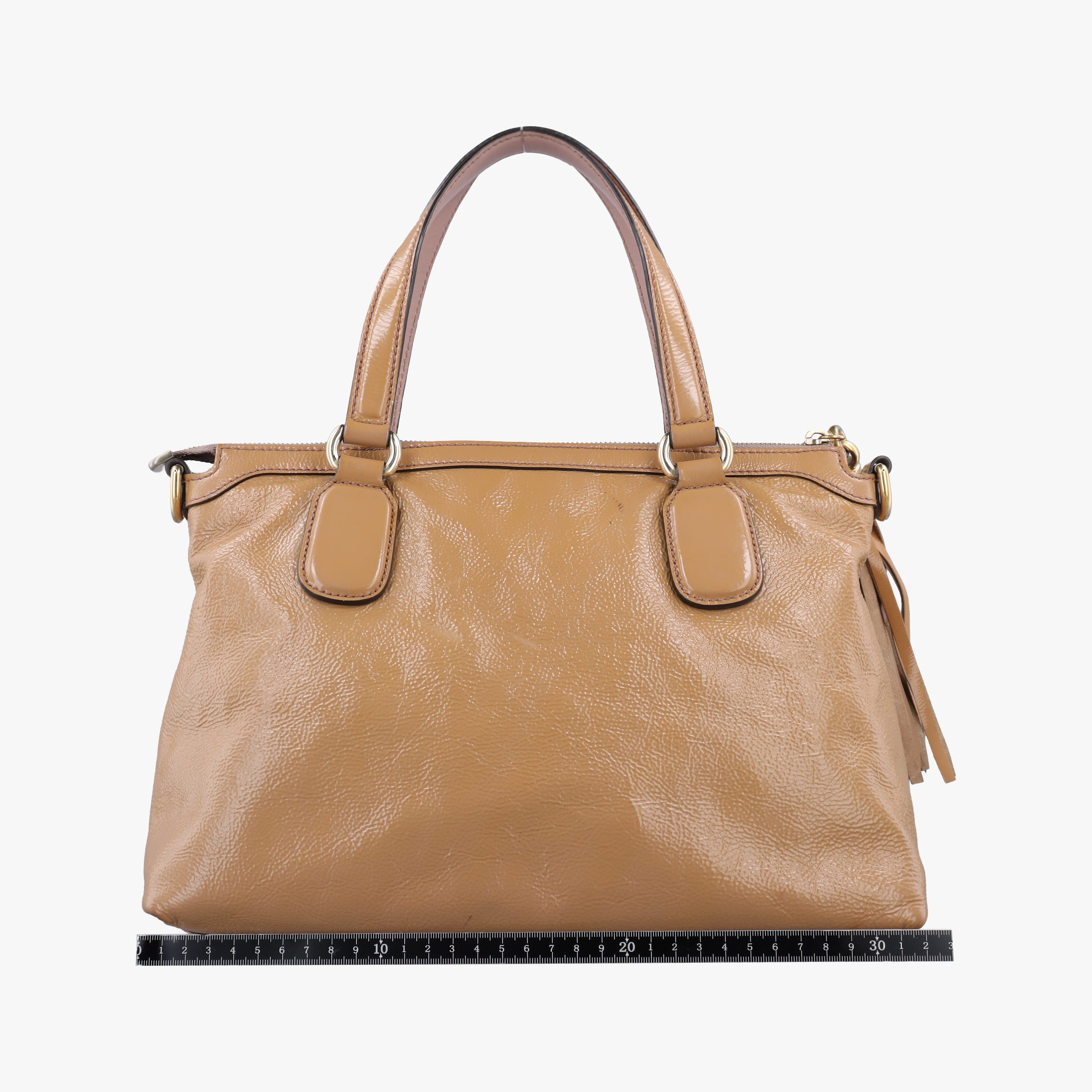 Pre-owned Gucci Soho Beige Patent Leather 308362 shoulderbag | stylenewstar