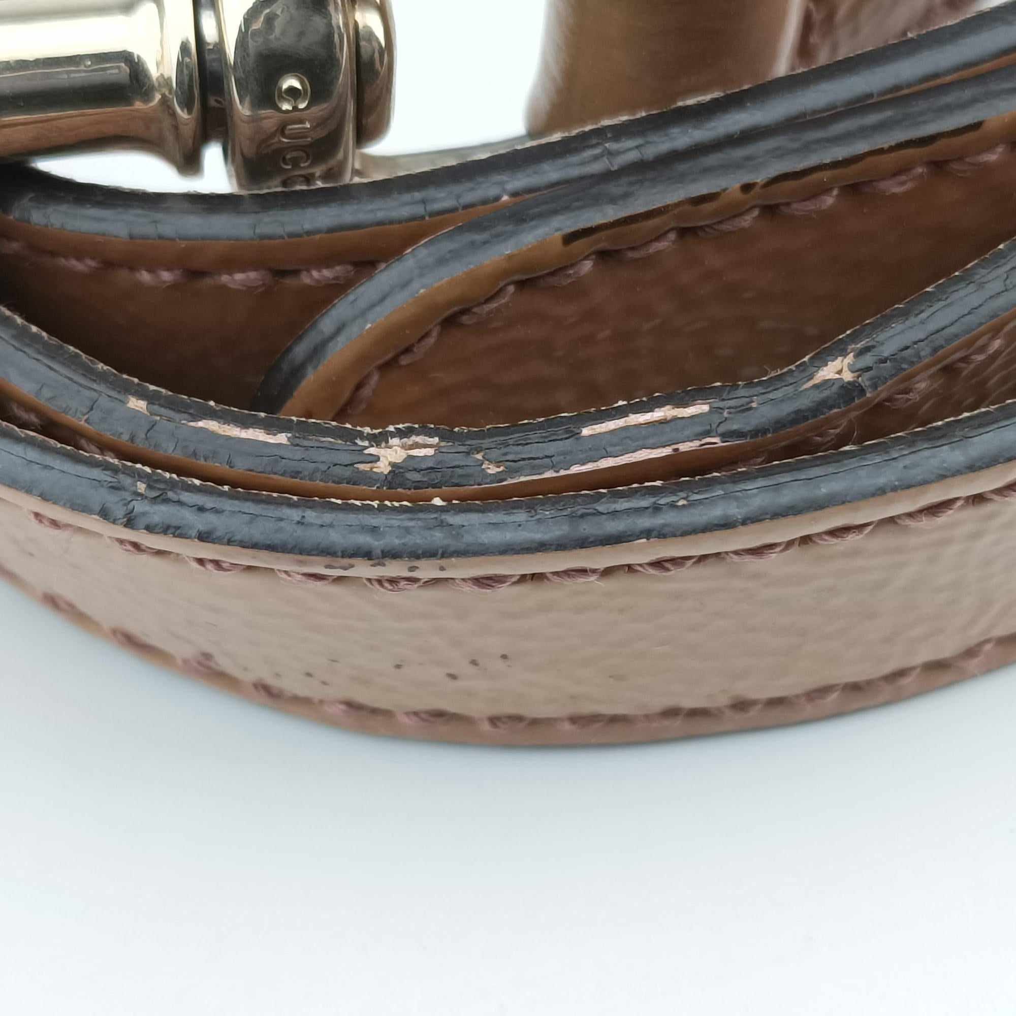 Pre-owned Gucci Soho Beige Patent Leather 308362 shoulderbag | stylenewstar