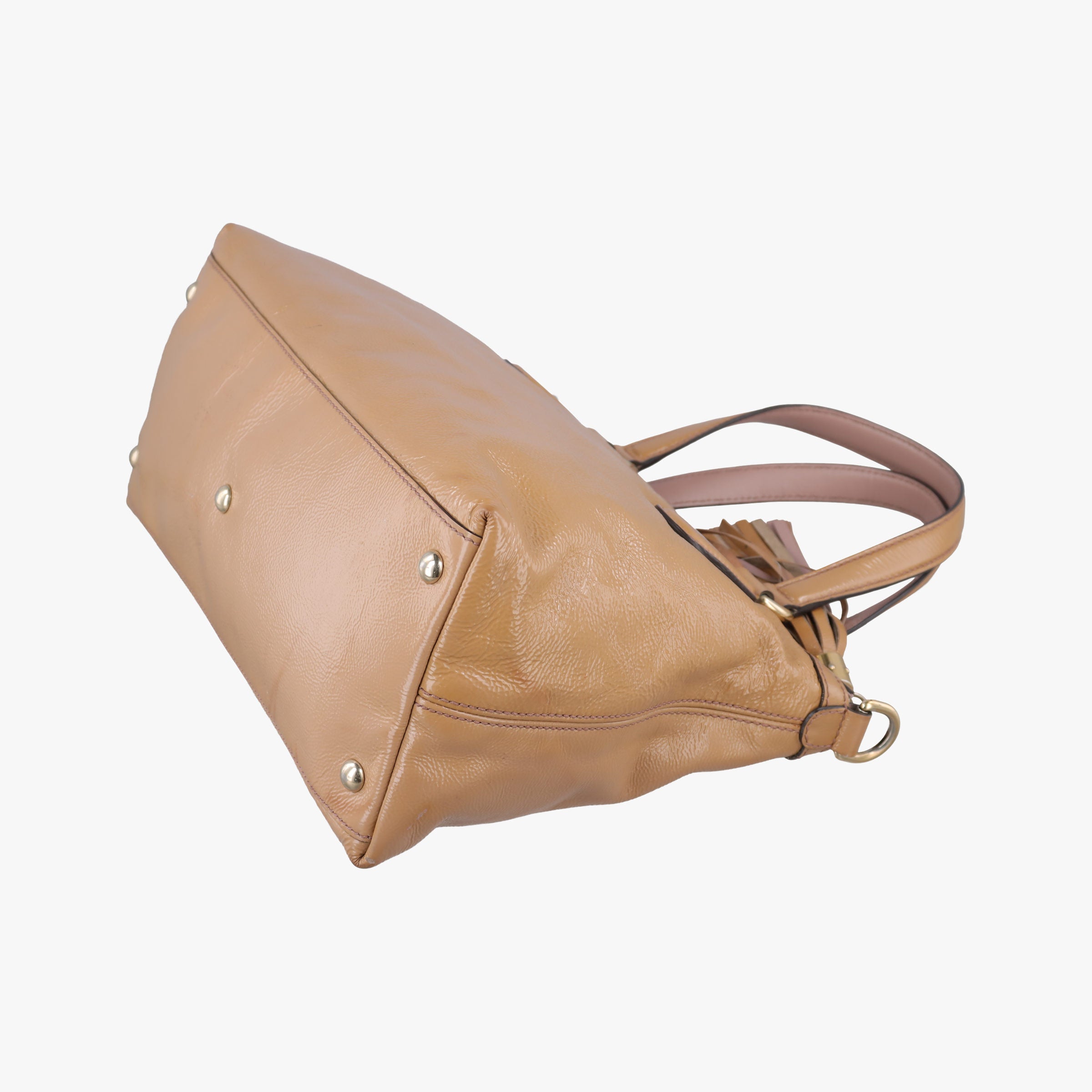 Pre-owned Gucci Soho Beige Patent Leather 308362 shoulderbag | stylenewstar