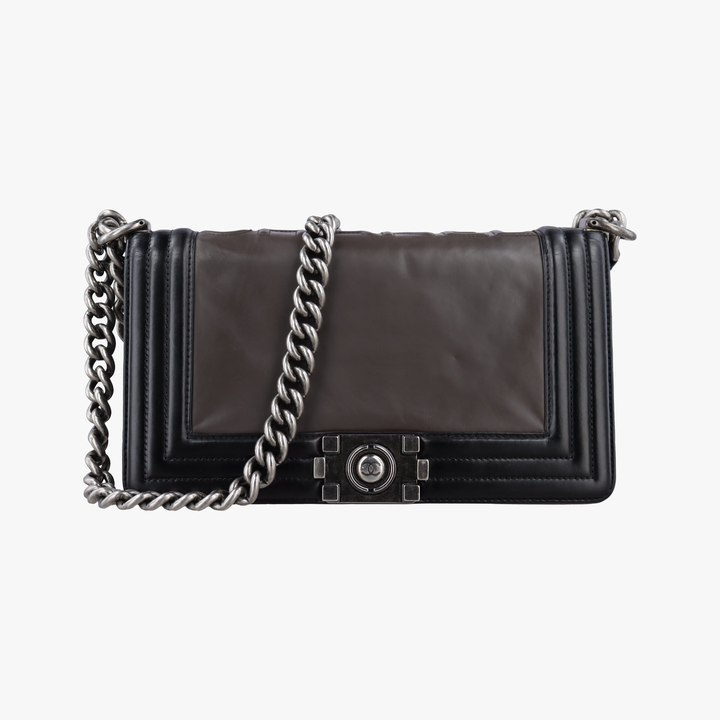 Vintage Chanel BOY CHANEL Black×Brown Leather A66713 shoulderbag | stylenewstar