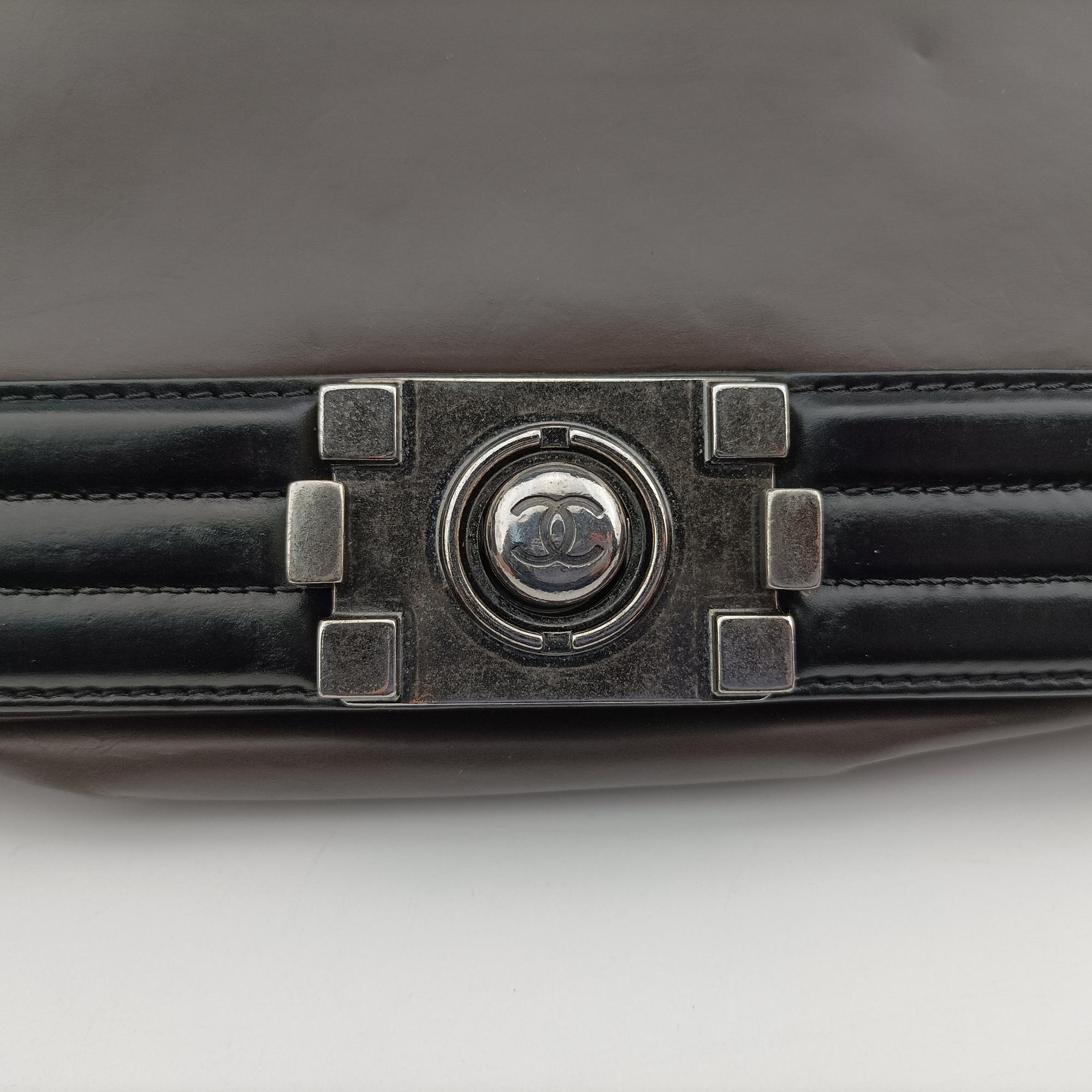Vintage Chanel BOY CHANEL Black×Brown Leather A66713 shoulderbag | stylenewstar