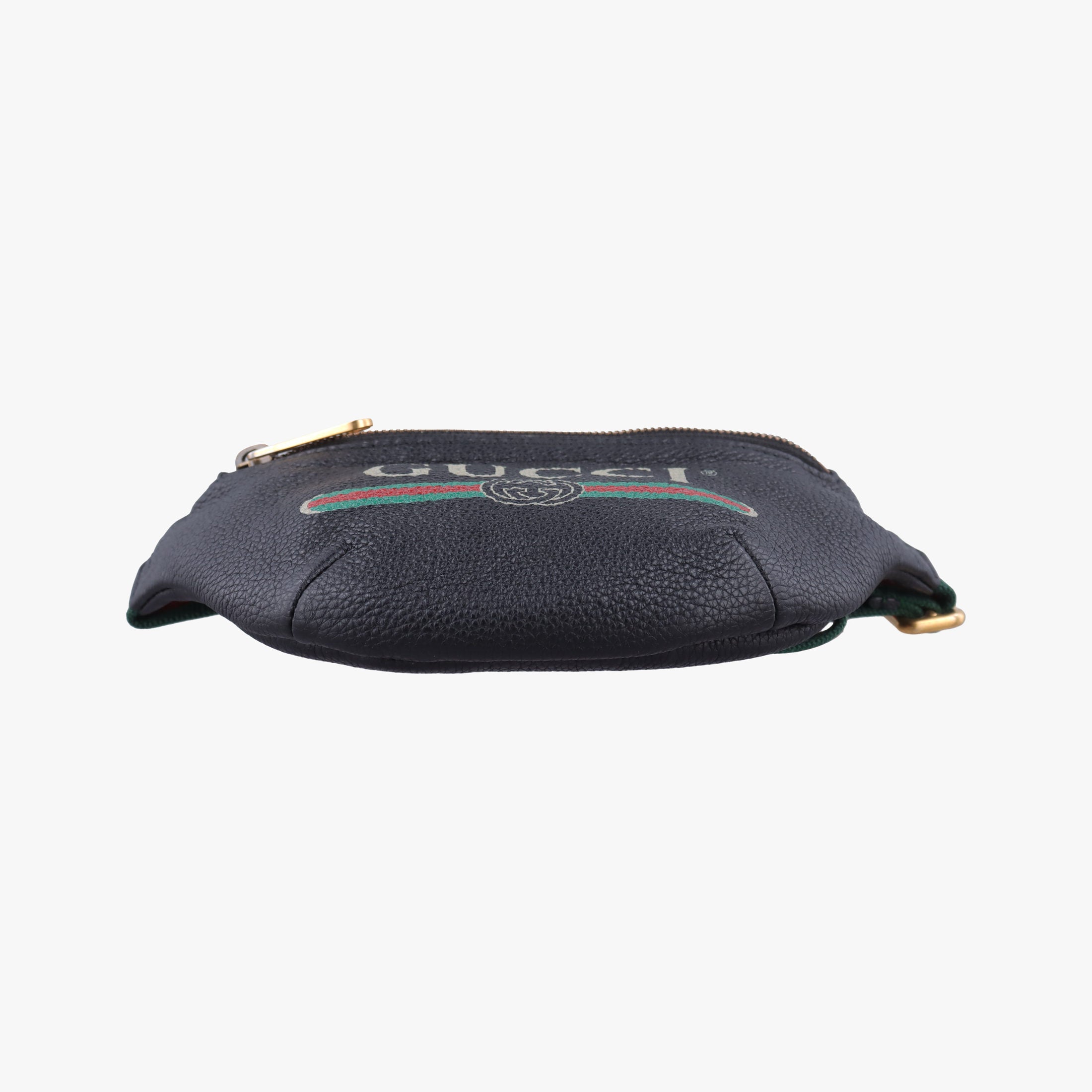 Pre-owned Gucci Gucci Print Black Leather 527792 bum bag/waist bag | stylenewstar
