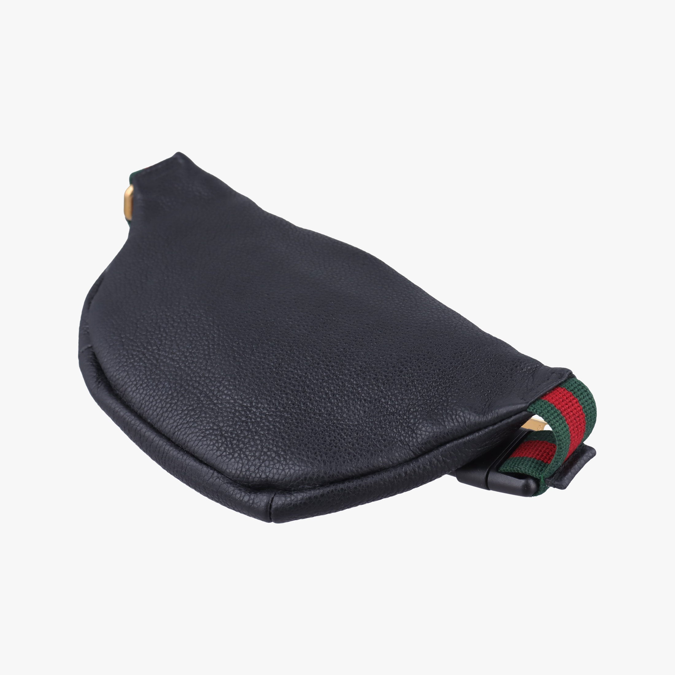 Pre-owned Gucci Gucci Print Black Leather 527792 bum bag/waist bag | stylenewstar