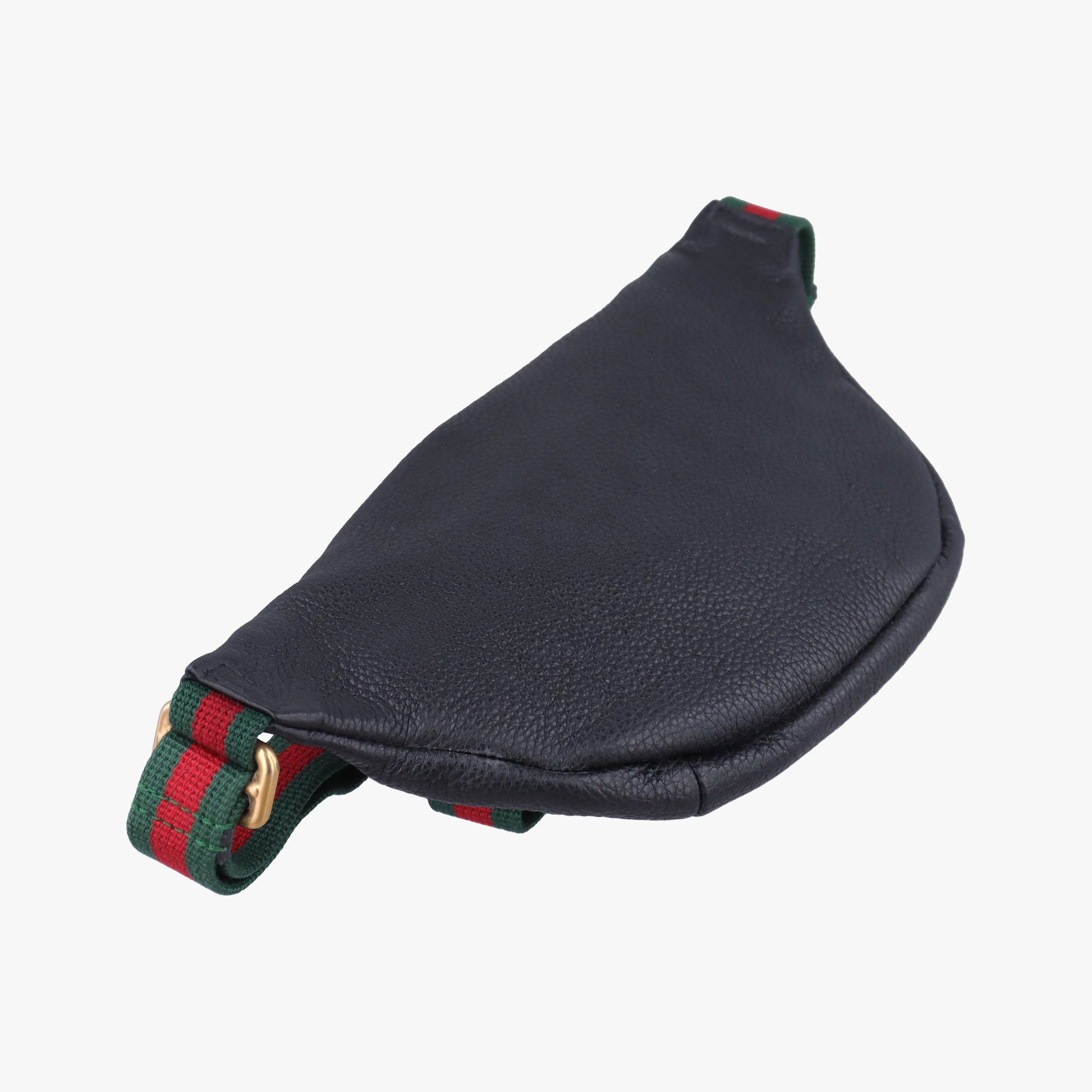 Pre-owned Gucci Gucci Print Black Leather 527792 bum bag/waist bag | stylenewstar