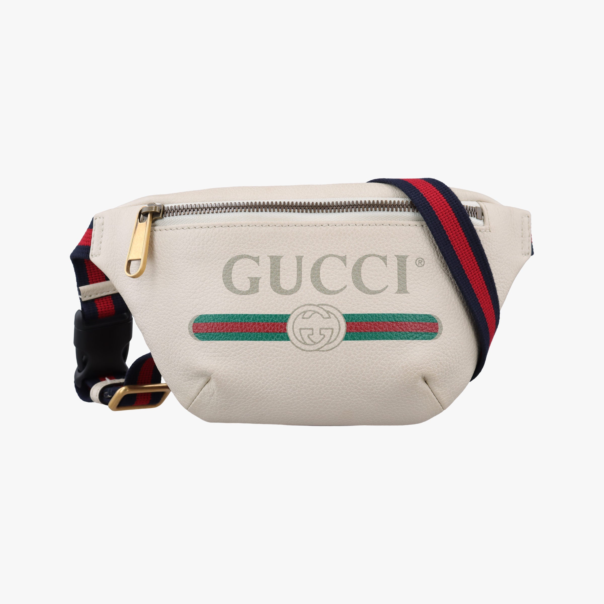 Pre-owned Gucci Gucci print White Leather 527792 bum bag/waist bag | stylenewstar