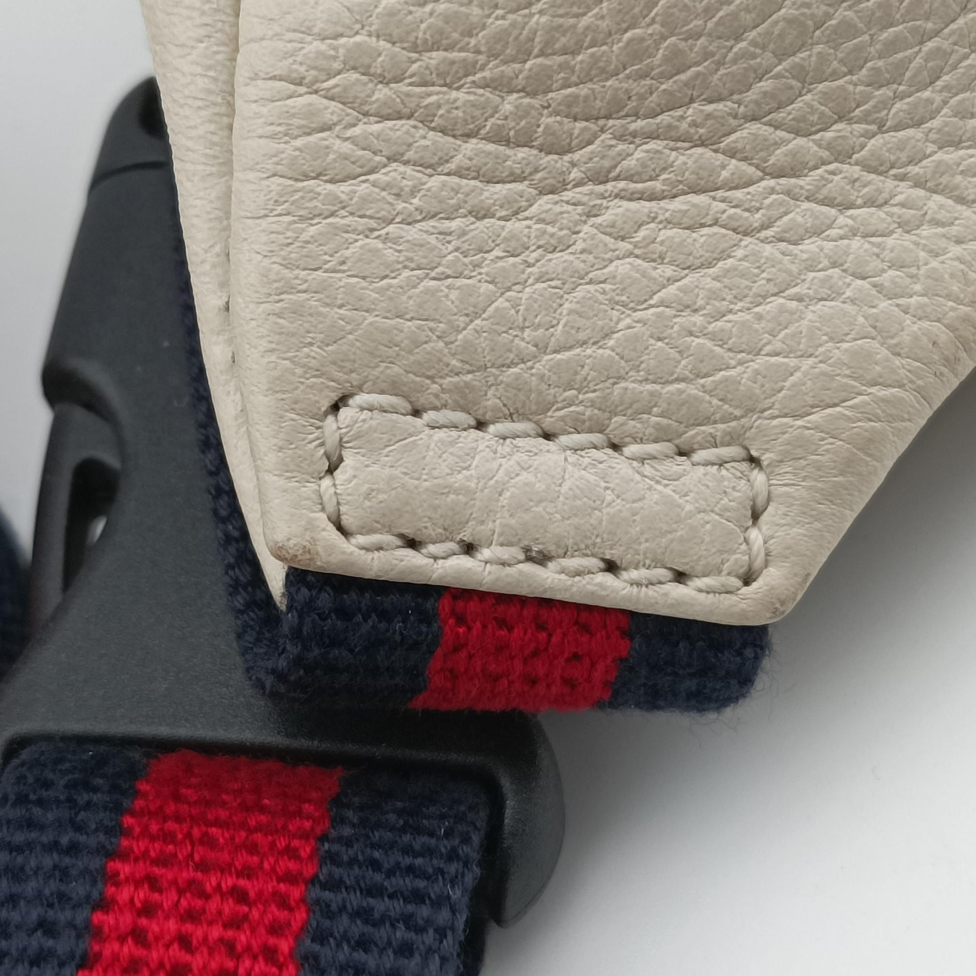 Pre-owned Gucci Gucci print White Leather 527792 bum bag/waist bag | stylenewstar