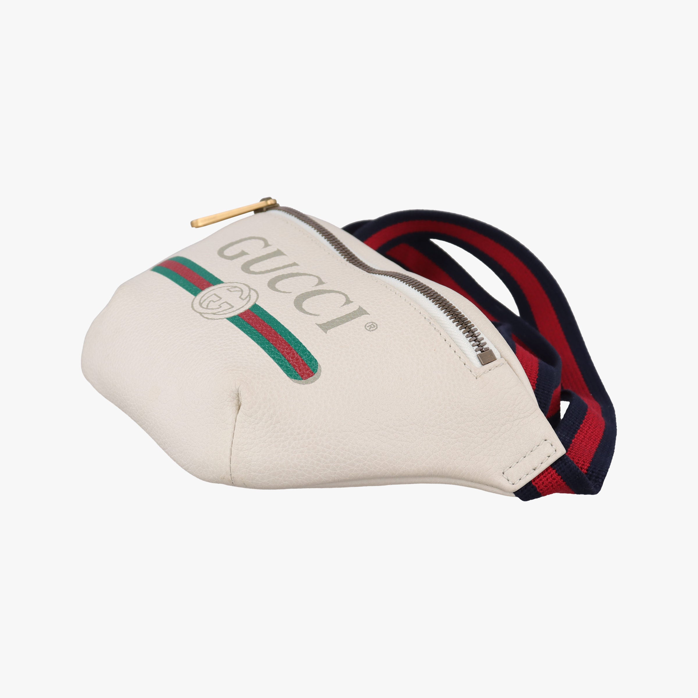 Pre-owned Gucci Gucci print White Leather 527792 bum bag/waist bag | stylenewstar