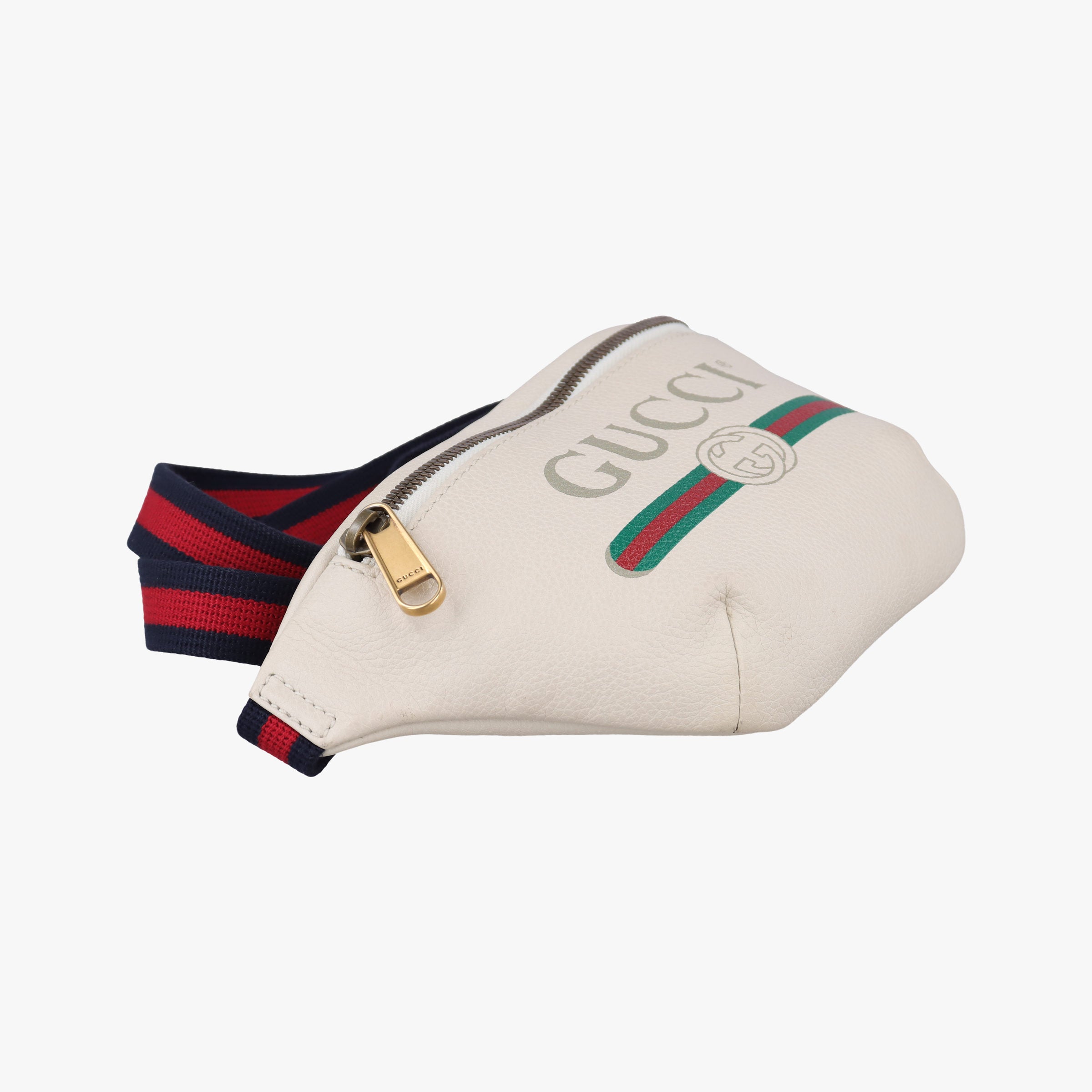 Pre-owned Gucci Gucci print White Leather 527792 bum bag/waist bag | stylenewstar