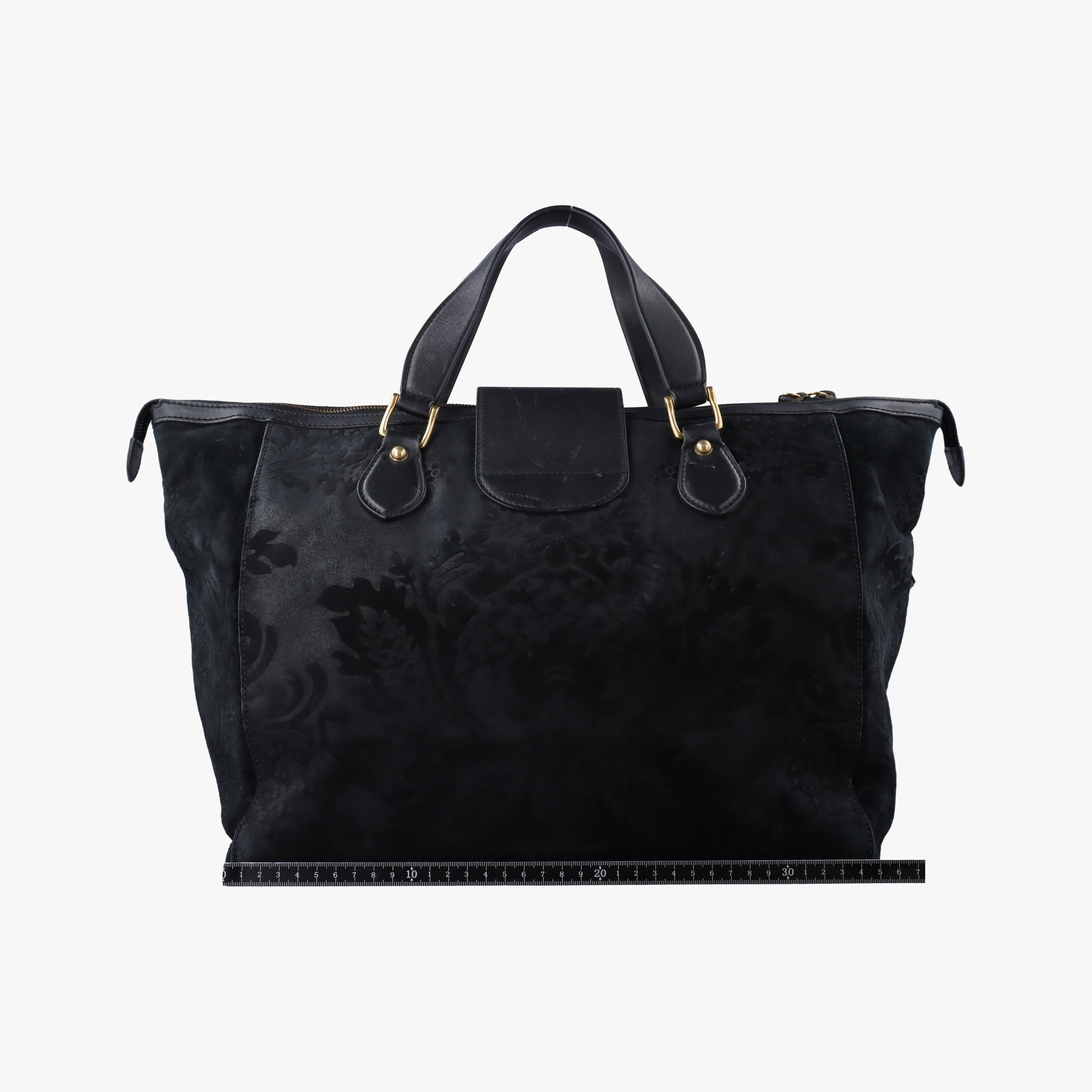 Vintage Gucci Goldmark Top Handle Black Suede 303891 handbag | stylenewstar