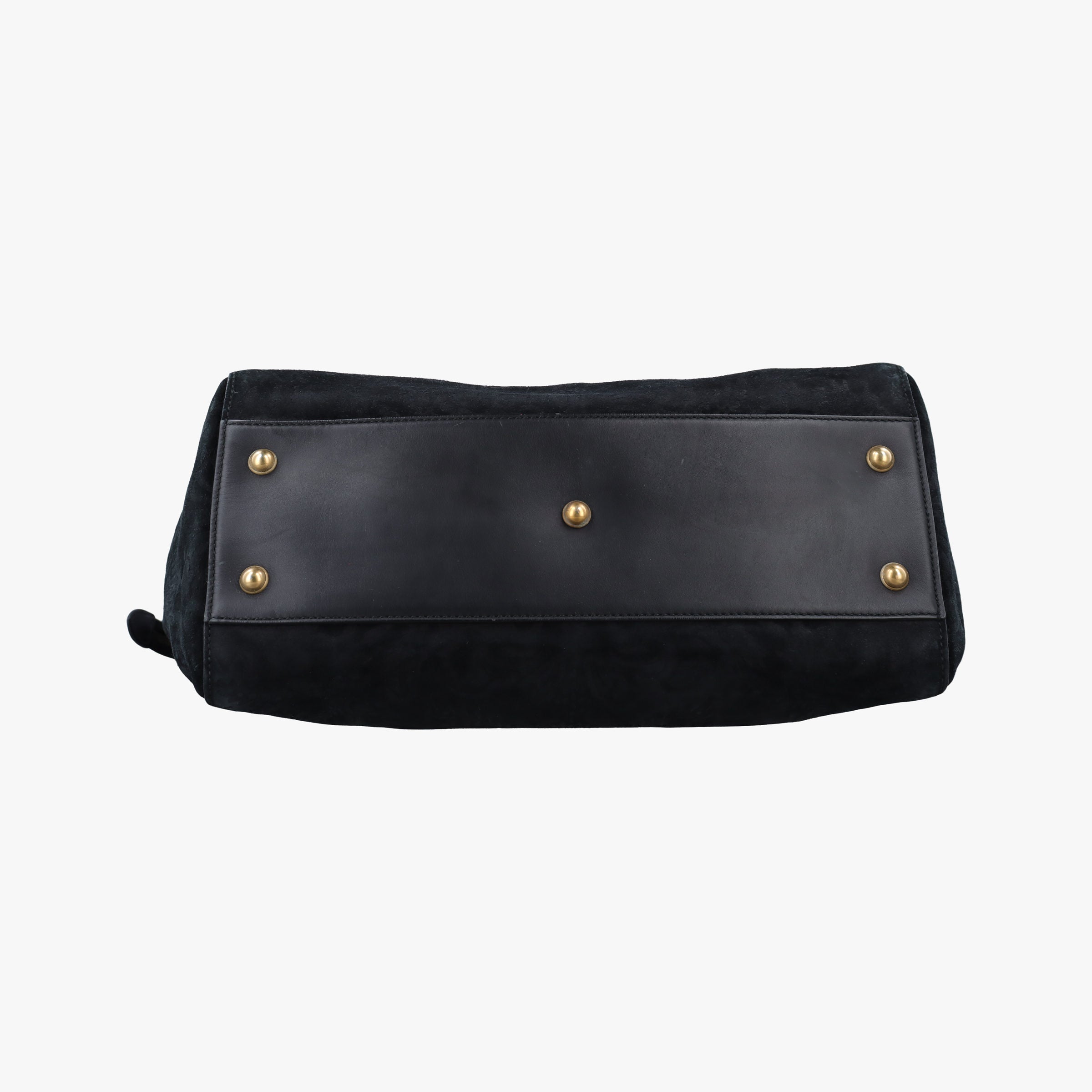 Vintage Gucci Goldmark Top Handle Black Suede 303891 handbag | stylenewstar