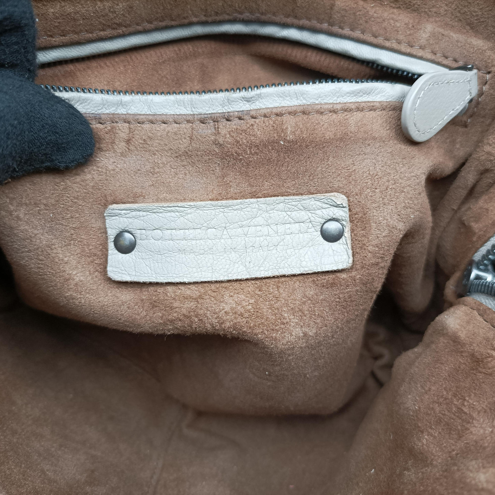Pre-owned Bottega Veneta Nodini Beige lambskin  shoulderbag | stylenewstar