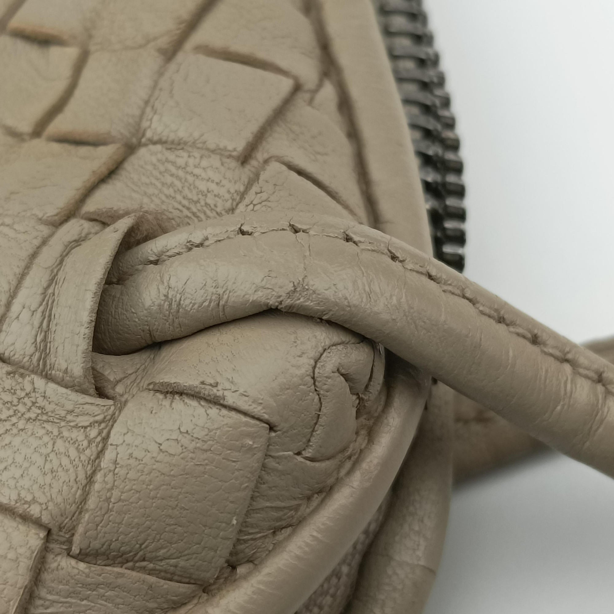 Pre-owned Bottega Veneta Nodini Beige lambskin  shoulderbag | stylenewstar