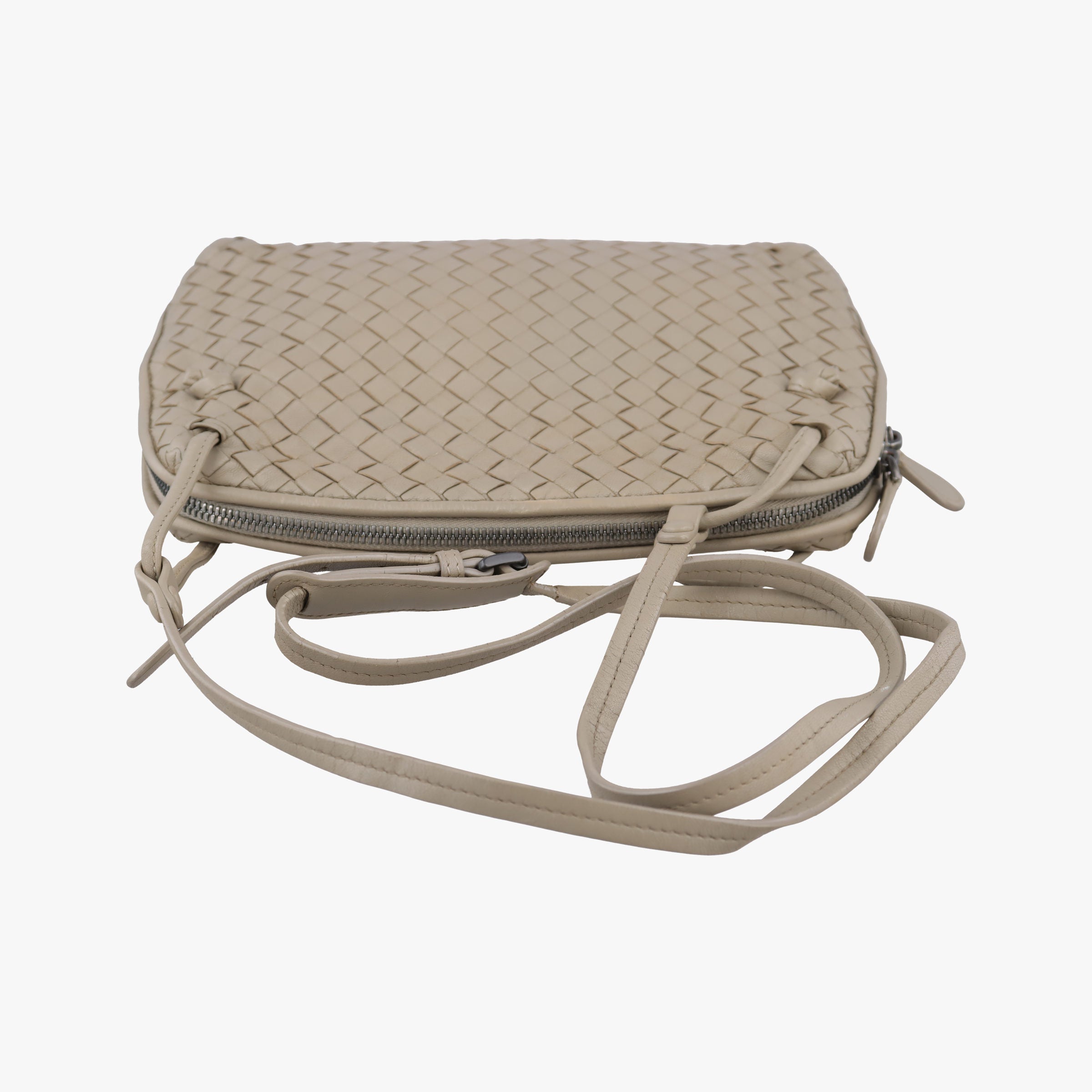 Pre-owned Bottega Veneta Nodini Beige lambskin  shoulderbag | stylenewstar