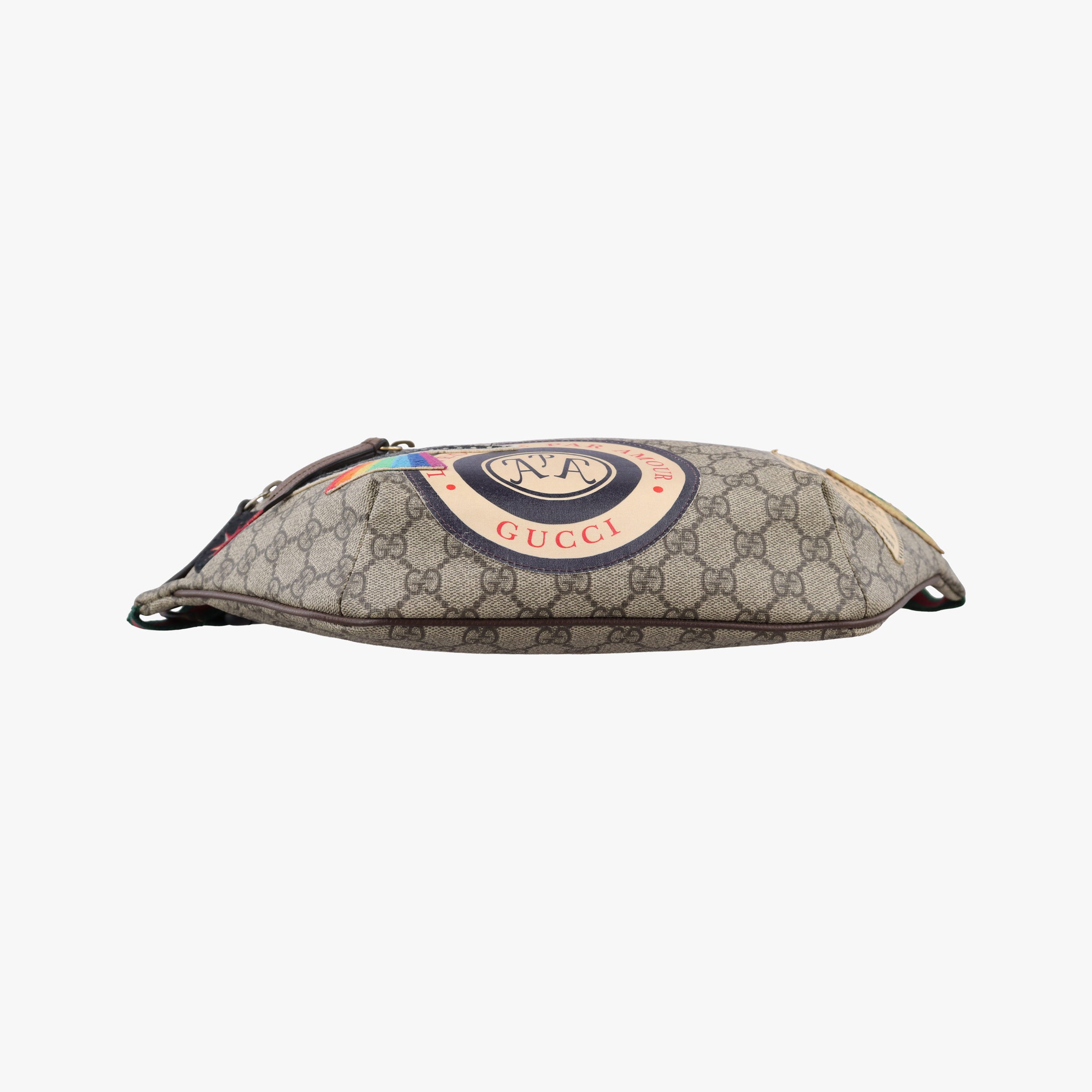 Pre-owned Gucci GG Supreme Courrier beige×Multi PVC coated canvas 529711 bum bag/waist bag | stylenewstar