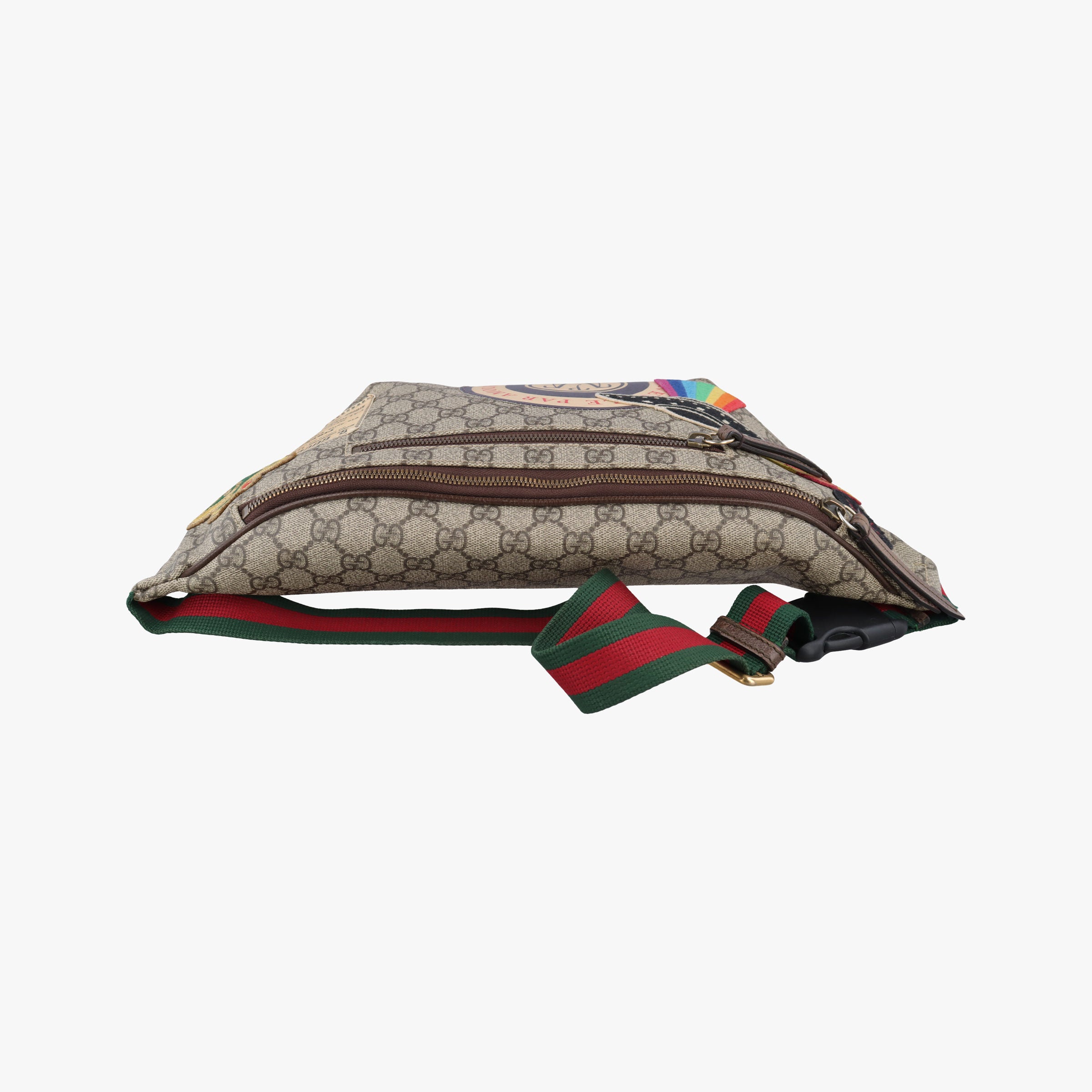 Pre-owned Gucci GG Supreme Courrier beige×Multi PVC coated canvas 529711 bum bag/waist bag | stylenewstar