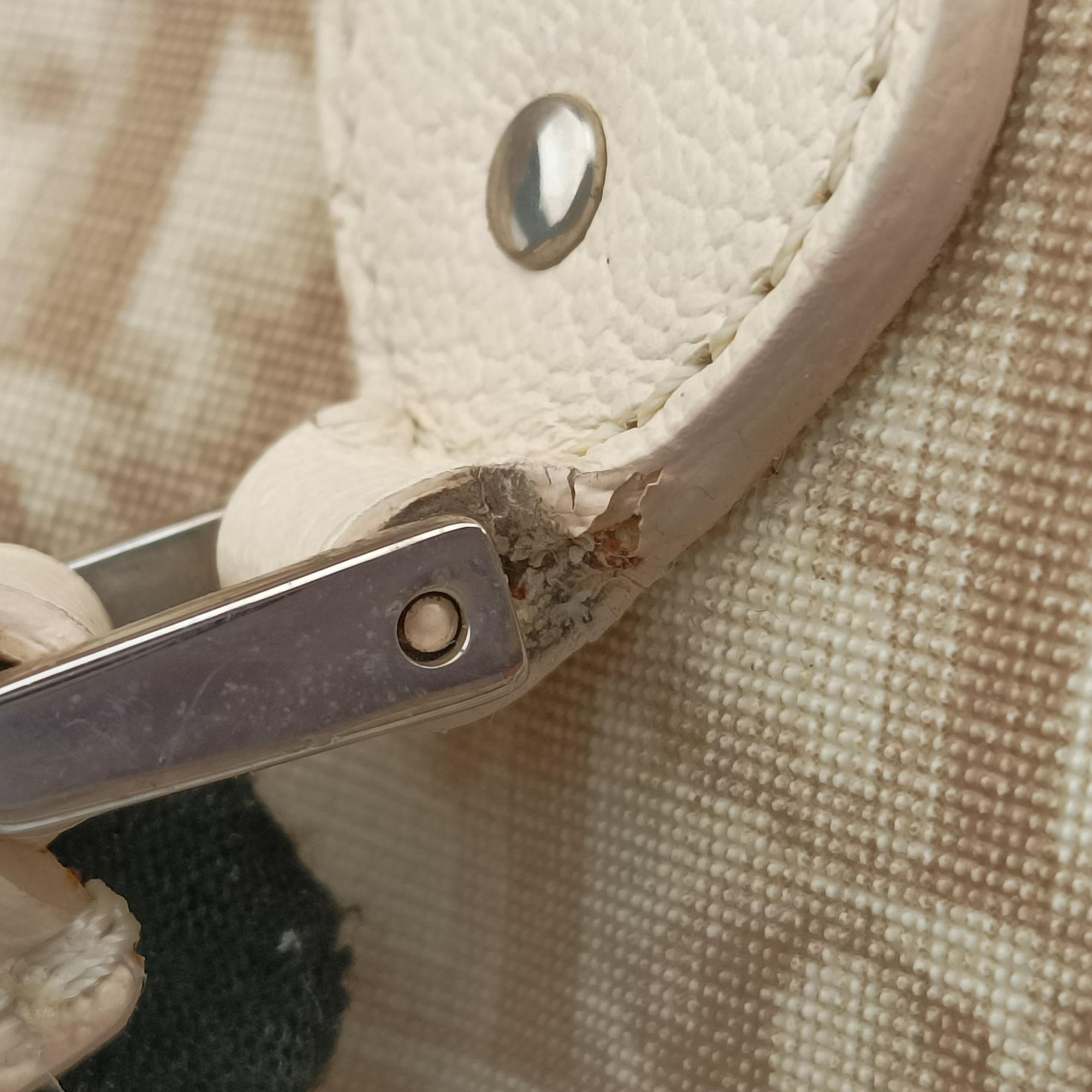 Pre-owned Christian Dior Trotter Boston Beige PVC Coated Canvas Floral Embroidery  handbag | stylenewstar