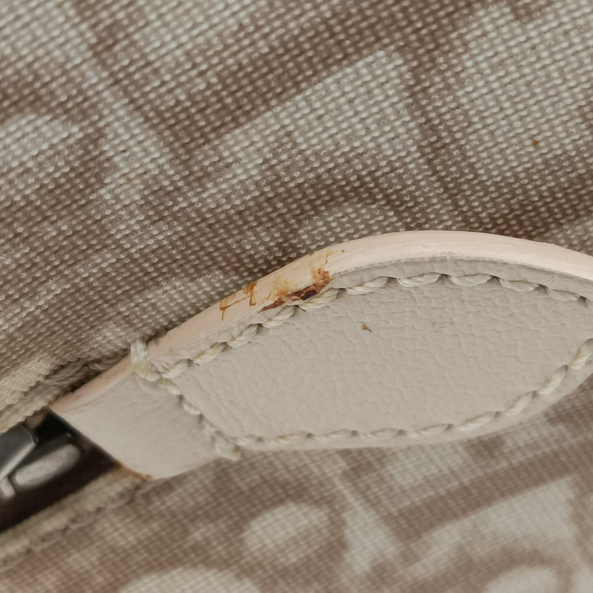 Pre-owned Christian Dior Trotter Boston Beige PVC Coated Canvas Floral Embroidery  handbag | stylenewstar