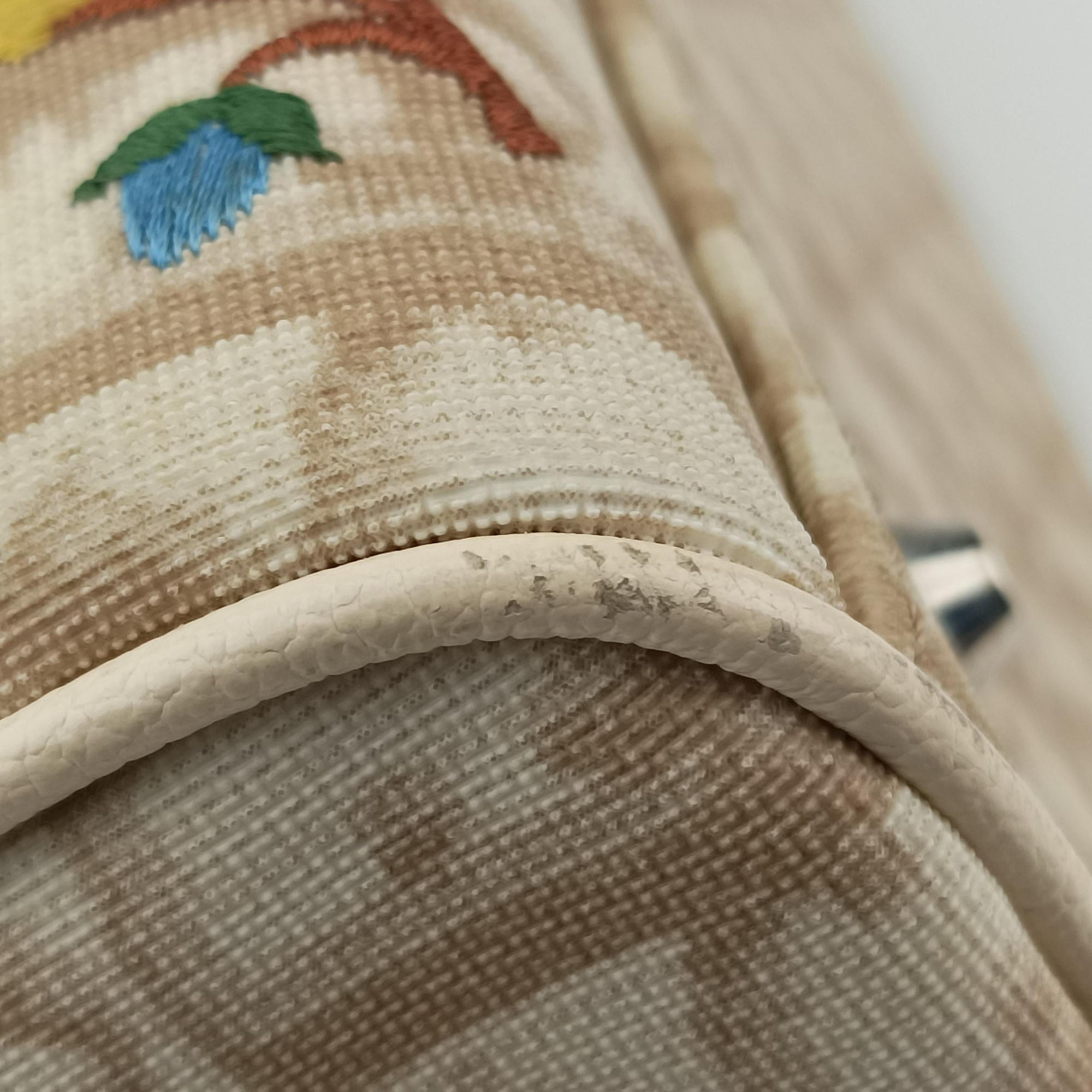 Pre-owned Christian Dior Trotter Boston Beige PVC Coated Canvas Floral Embroidery  handbag | stylenewstar