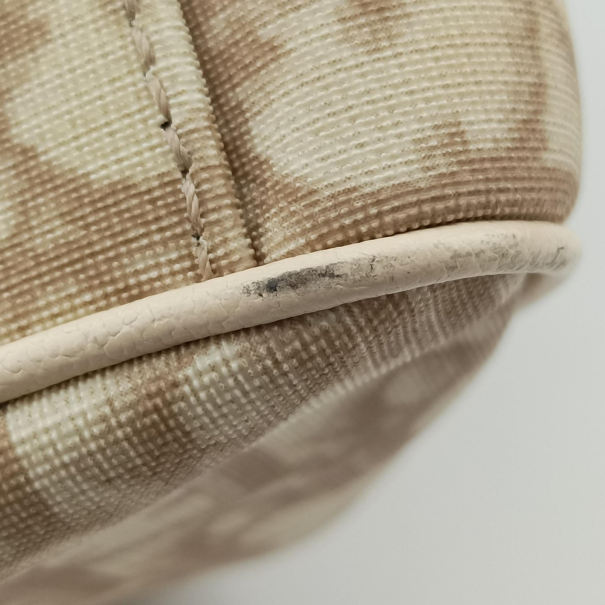Pre-owned Christian Dior Trotter Boston Beige PVC Coated Canvas Floral Embroidery  handbag | stylenewstar