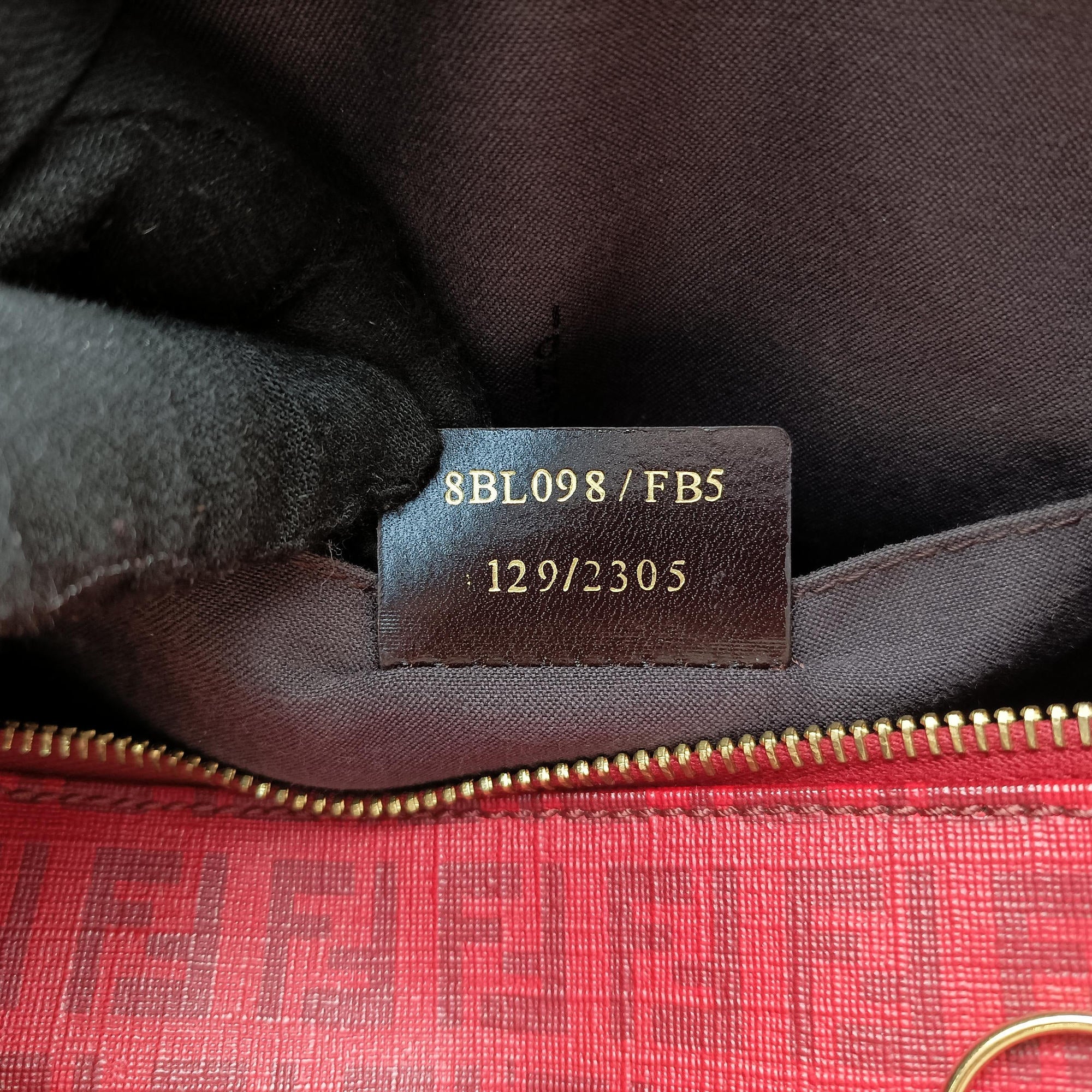 Pre-owned Fendi Zucchino Red PVC coated canvas 8BL098 handbag | stylenewstar