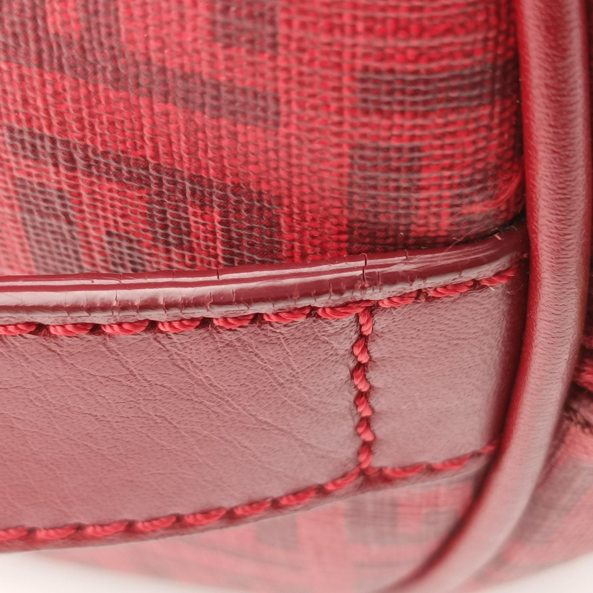 Pre-owned Fendi Zucchino Red PVC coated canvas 8BL098 handbag | stylenewstar