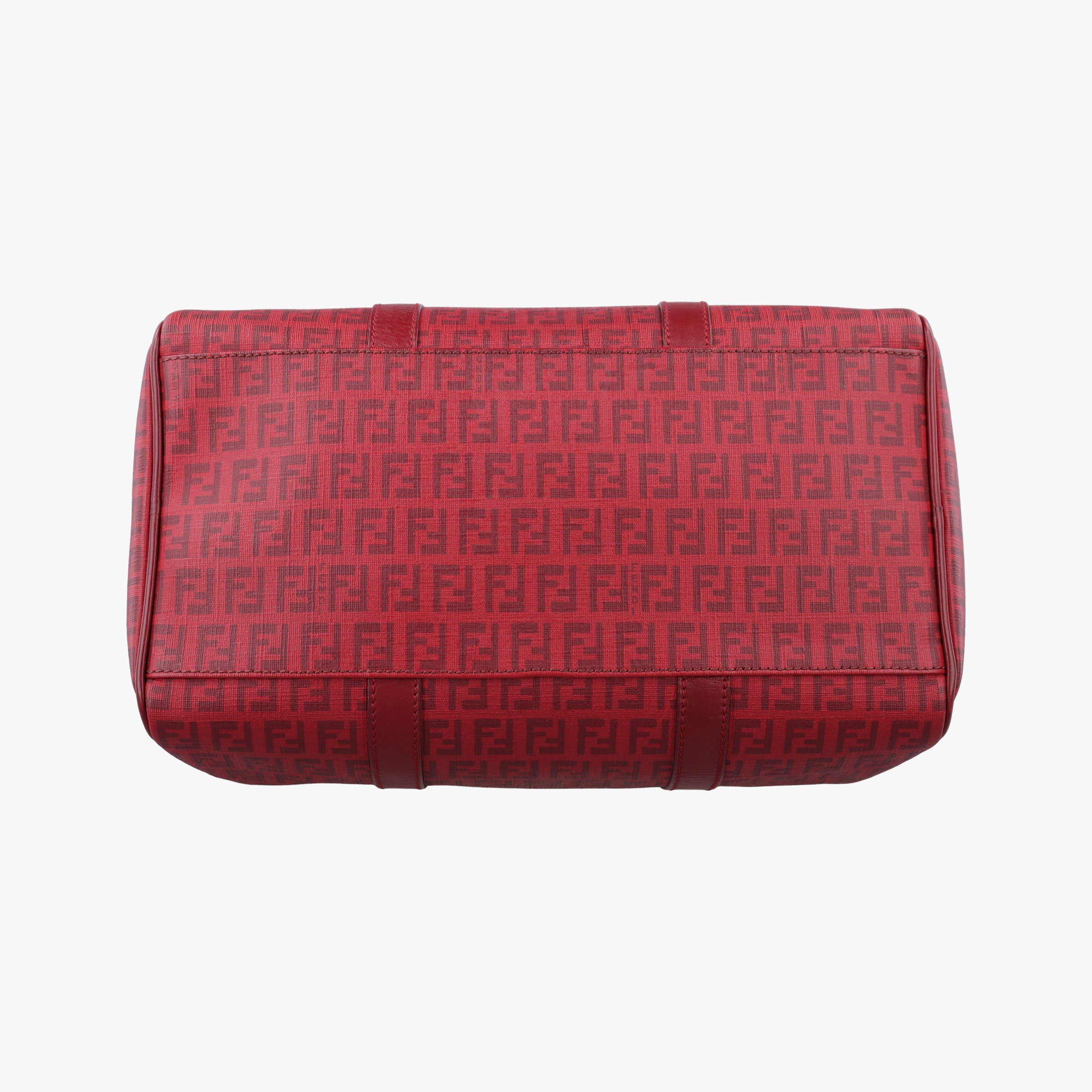 Pre-owned Fendi Zucchino Red PVC coated canvas 8BL098 handbag | stylenewstar