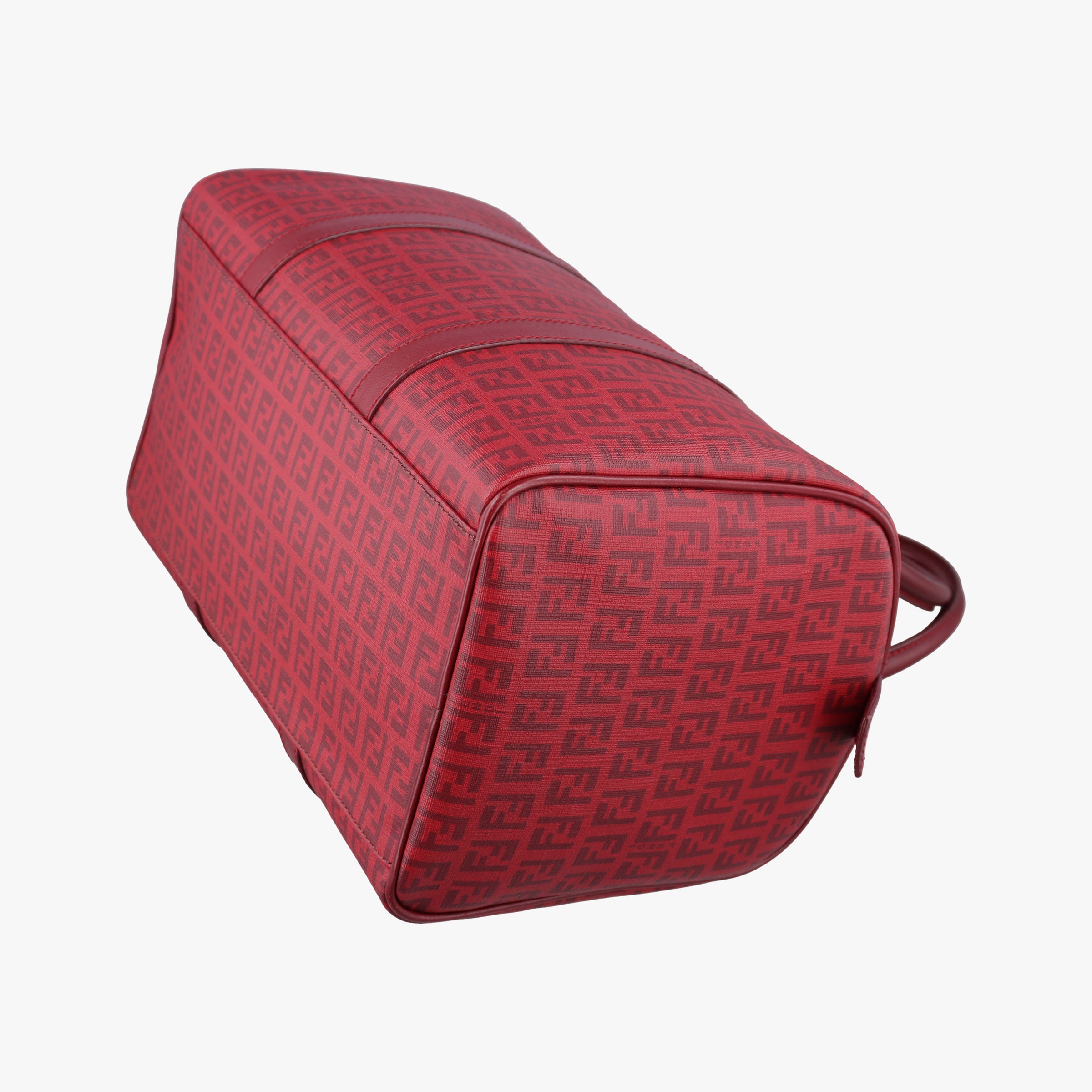 Pre-owned Fendi Zucchino Red PVC coated canvas 8BL098 handbag | stylenewstar