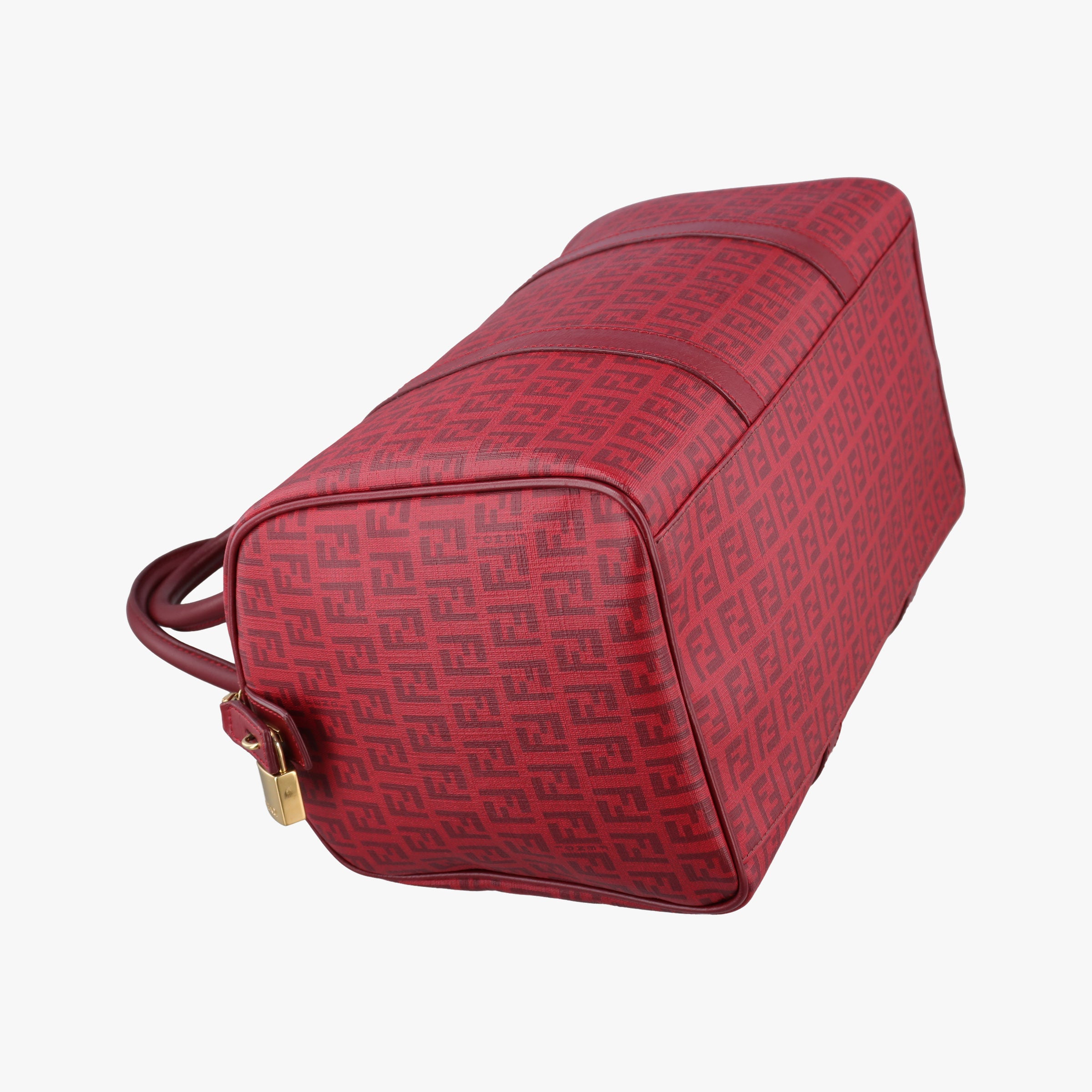 Pre-owned Fendi Zucchino Red PVC coated canvas 8BL098 handbag | stylenewstar