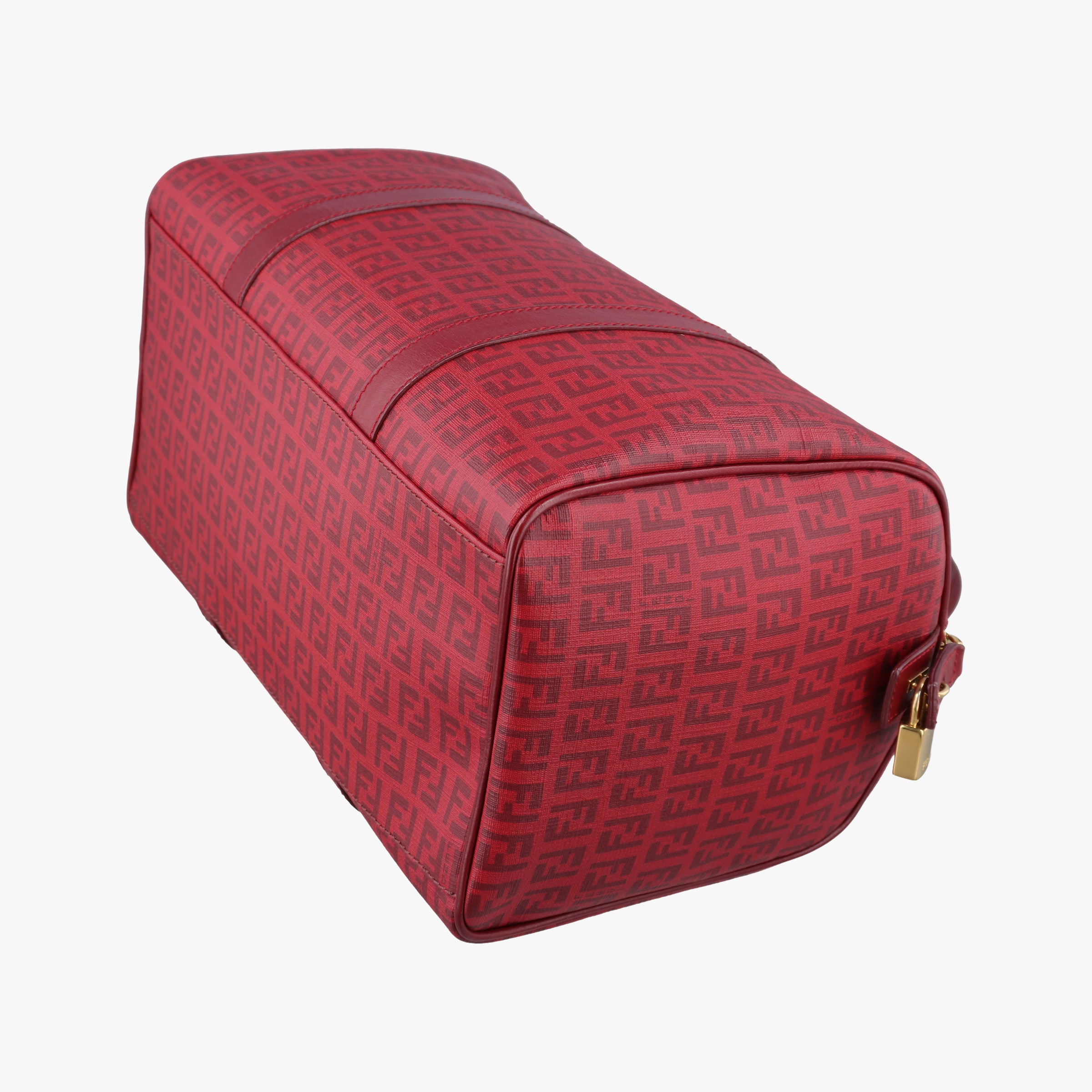 Pre-owned Fendi Zucchino Red PVC coated canvas 8BL098 handbag | stylenewstar