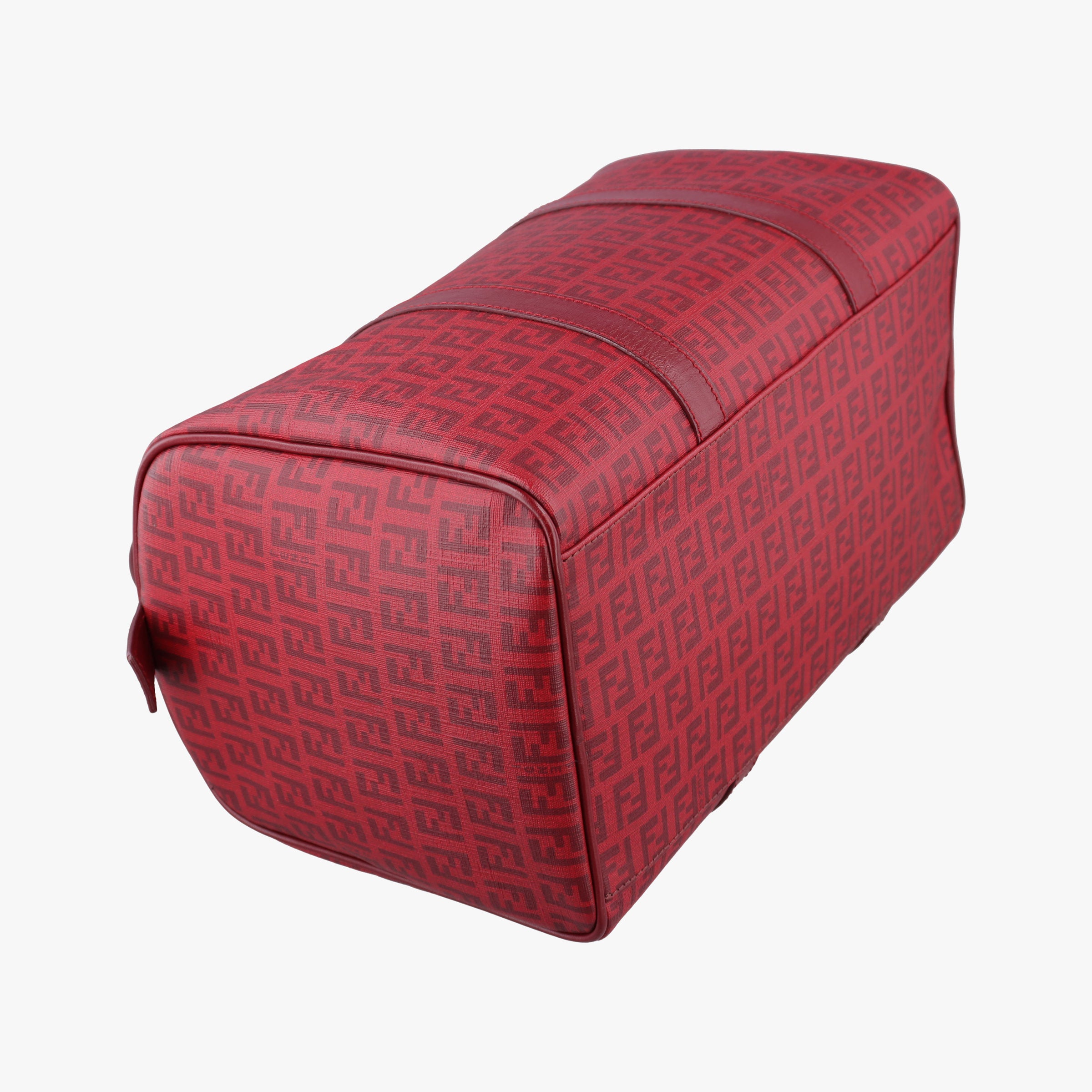 Pre-owned Fendi Zucchino Red PVC coated canvas 8BL098 handbag | stylenewstar