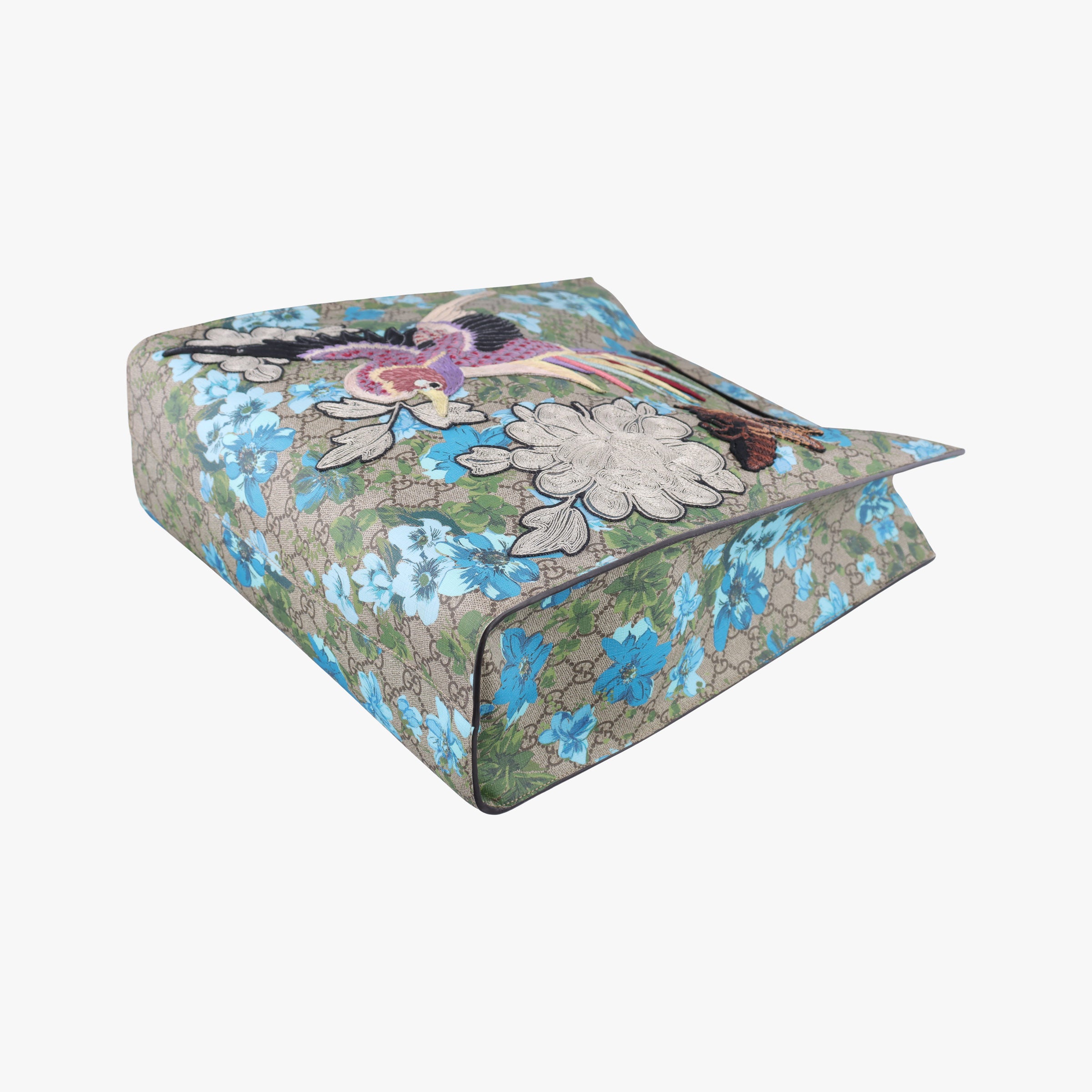 Secondhand Gucci GG Supreme Linea C Blooms GucciGhost Beige×Multicolour PVC coated canvas 414476 shoulderbag | stylenewstar