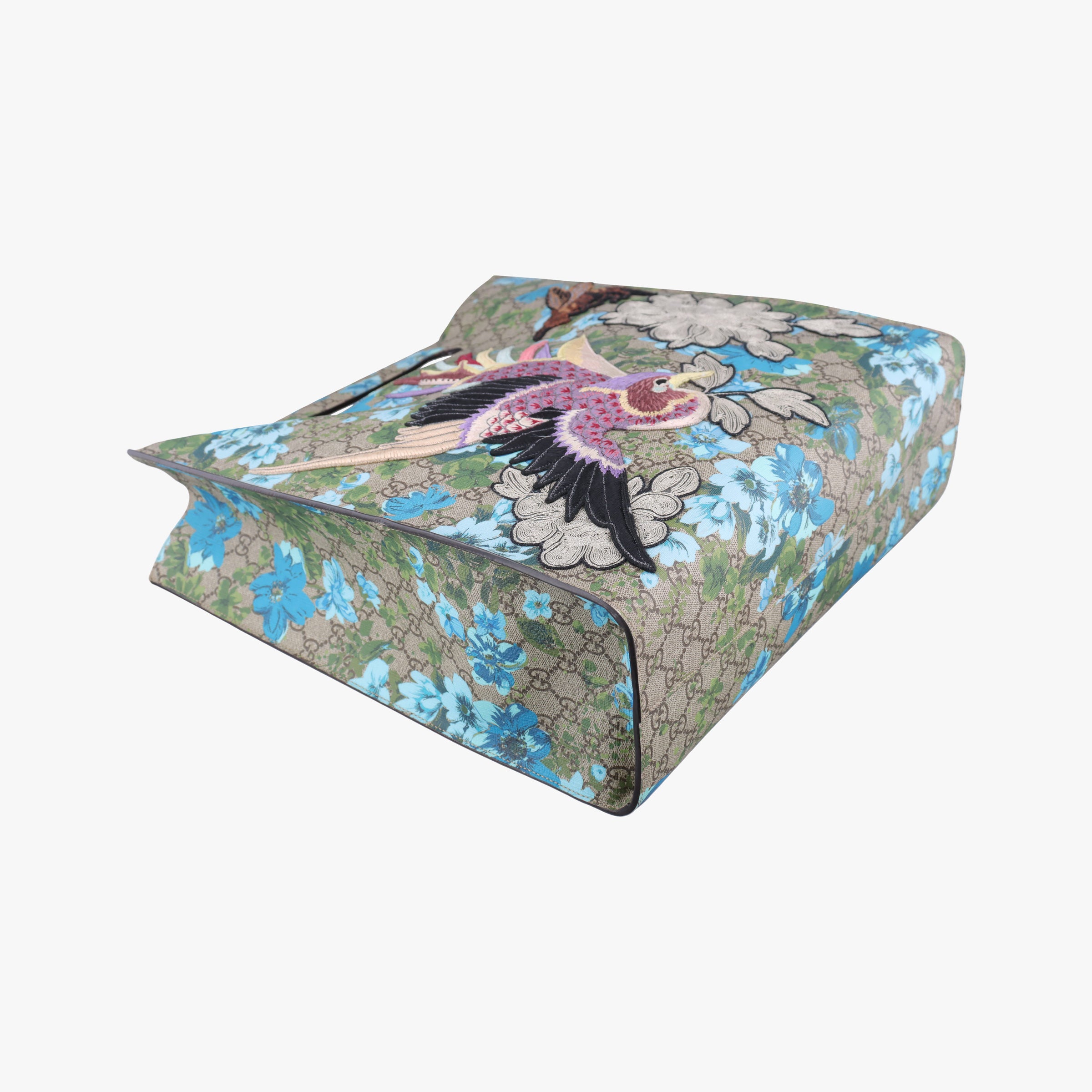 Secondhand Gucci GG Supreme Linea C Blooms GucciGhost Beige×Multicolour PVC coated canvas 414476 shoulderbag | stylenewstar