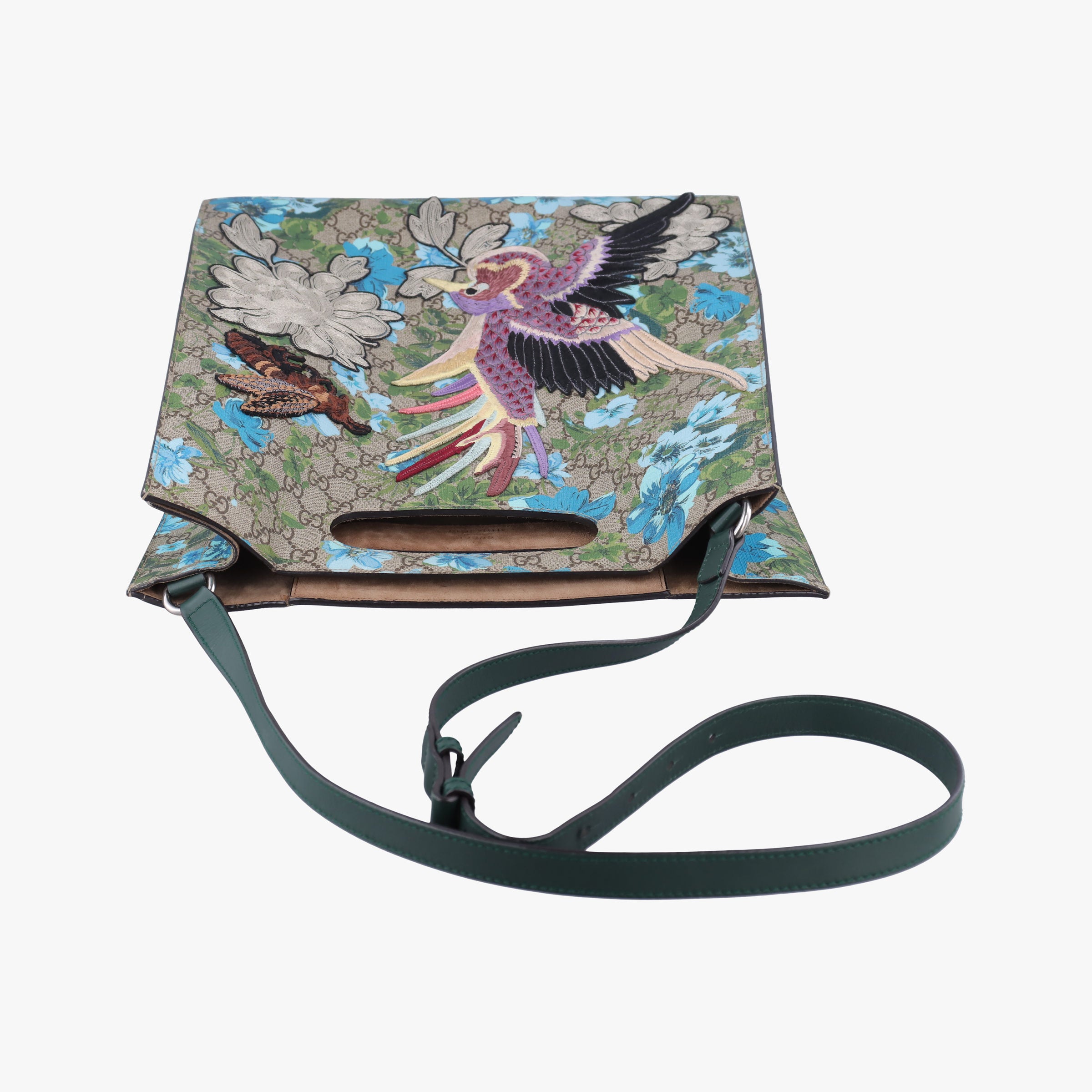 Secondhand Gucci GG Supreme Linea C Blooms GucciGhost Beige×Multicolour PVC coated canvas 414476 shoulderbag | stylenewstar