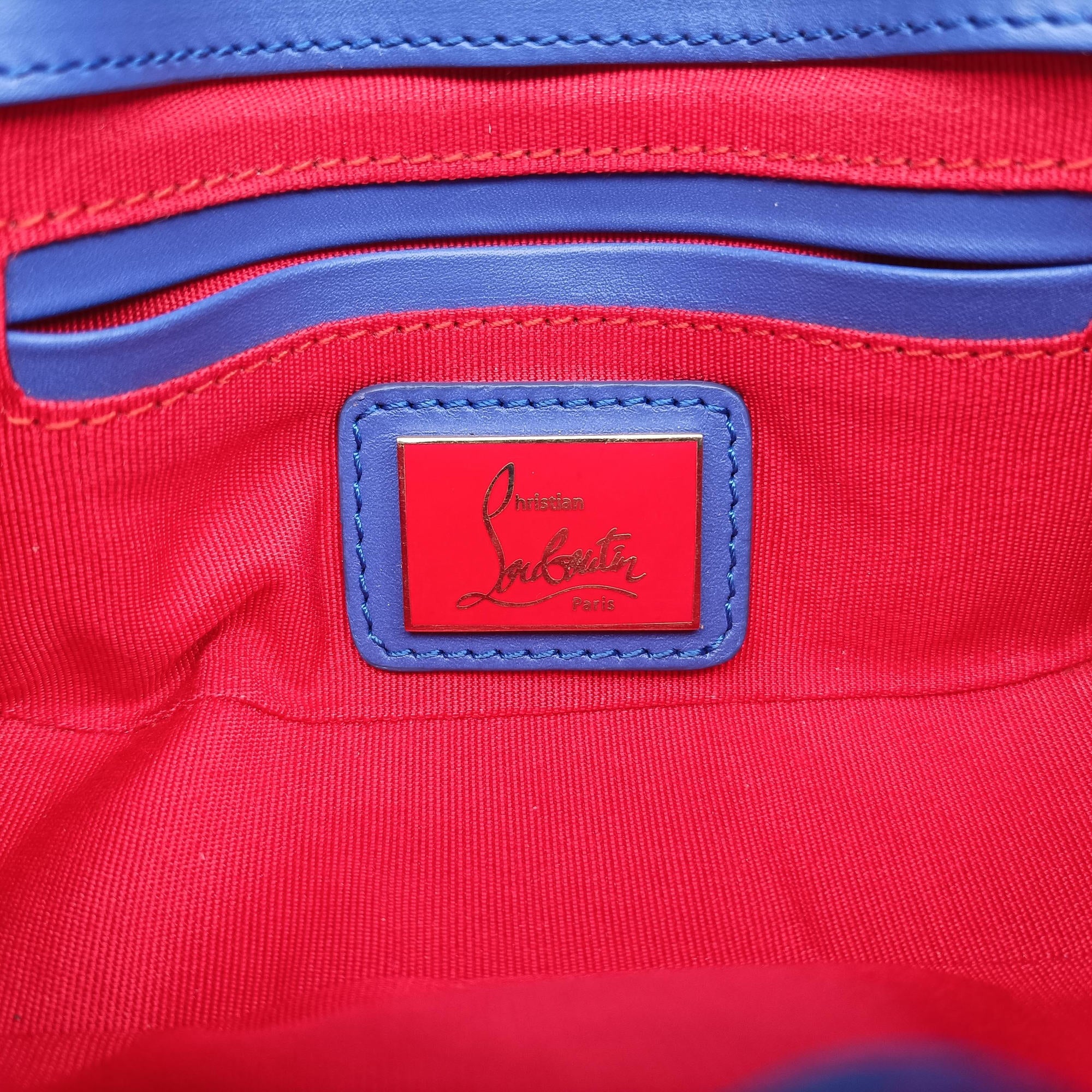 Vintage Christian Louboutin Sweet Charity Scarabe Spike Blue Leather  shoulderbag | stylenewstar