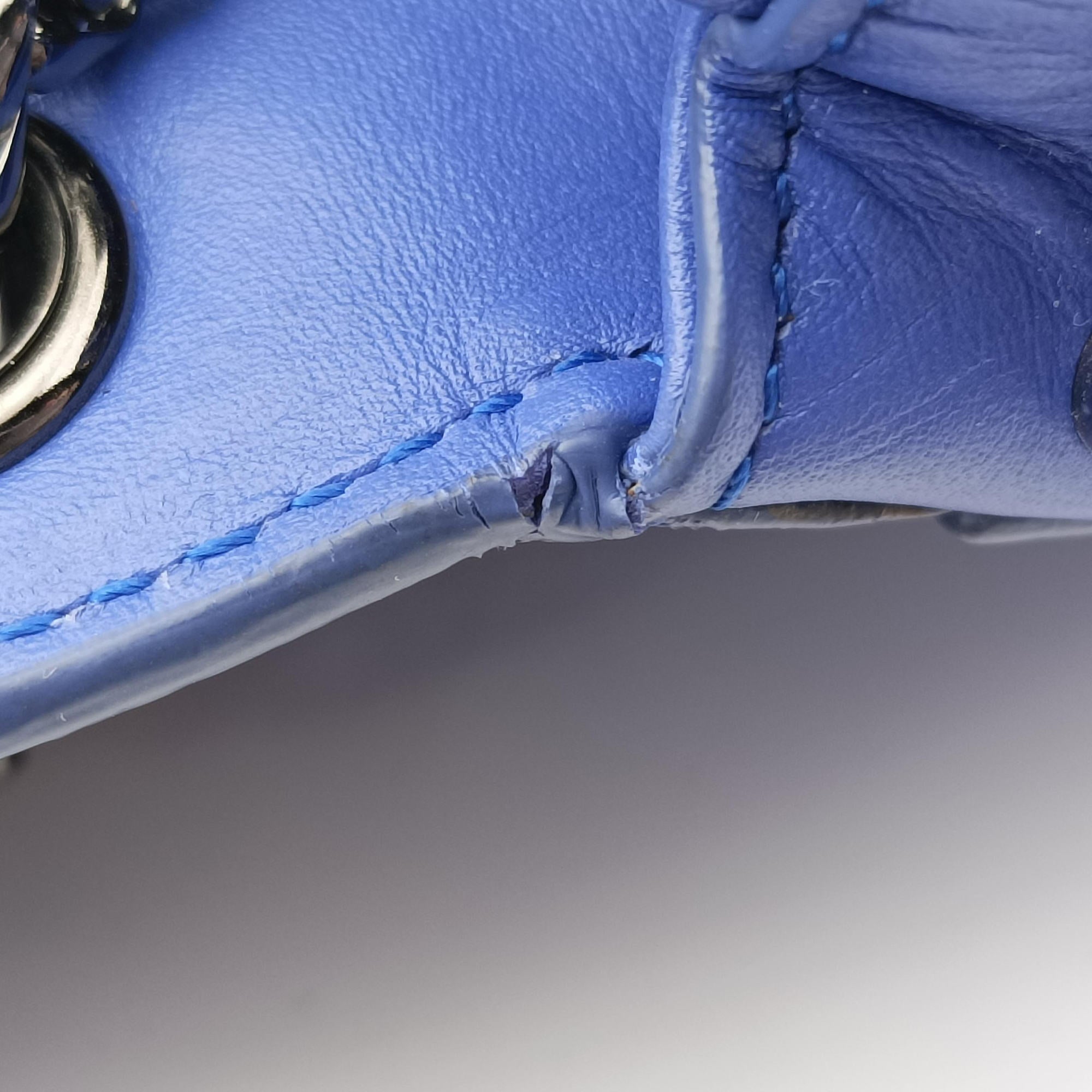 Vintage Christian Louboutin Sweet Charity Scarabe Spike Blue Leather  shoulderbag | stylenewstar