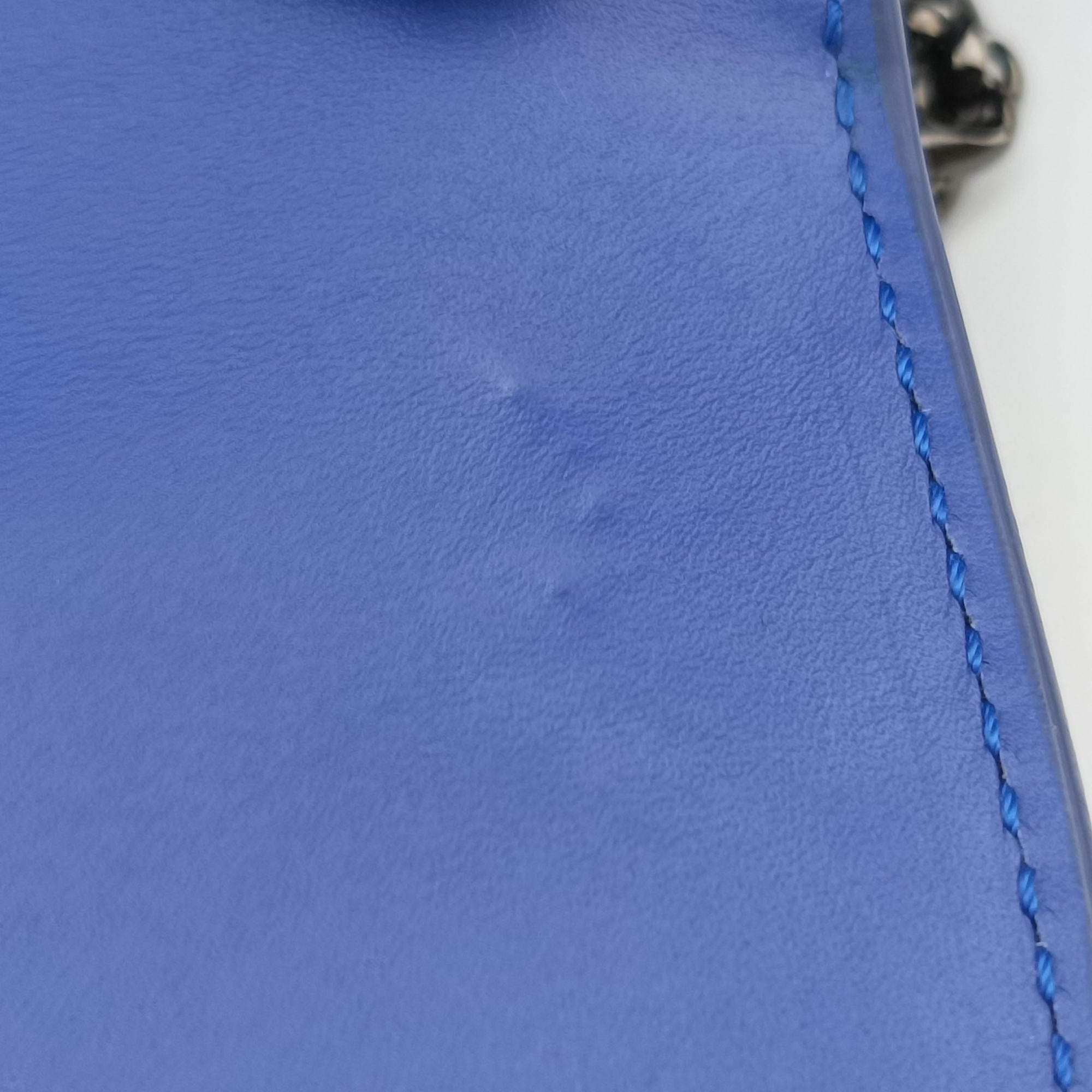 Vintage Christian Louboutin Sweet Charity Scarabe Spike Blue Leather  shoulderbag | stylenewstar